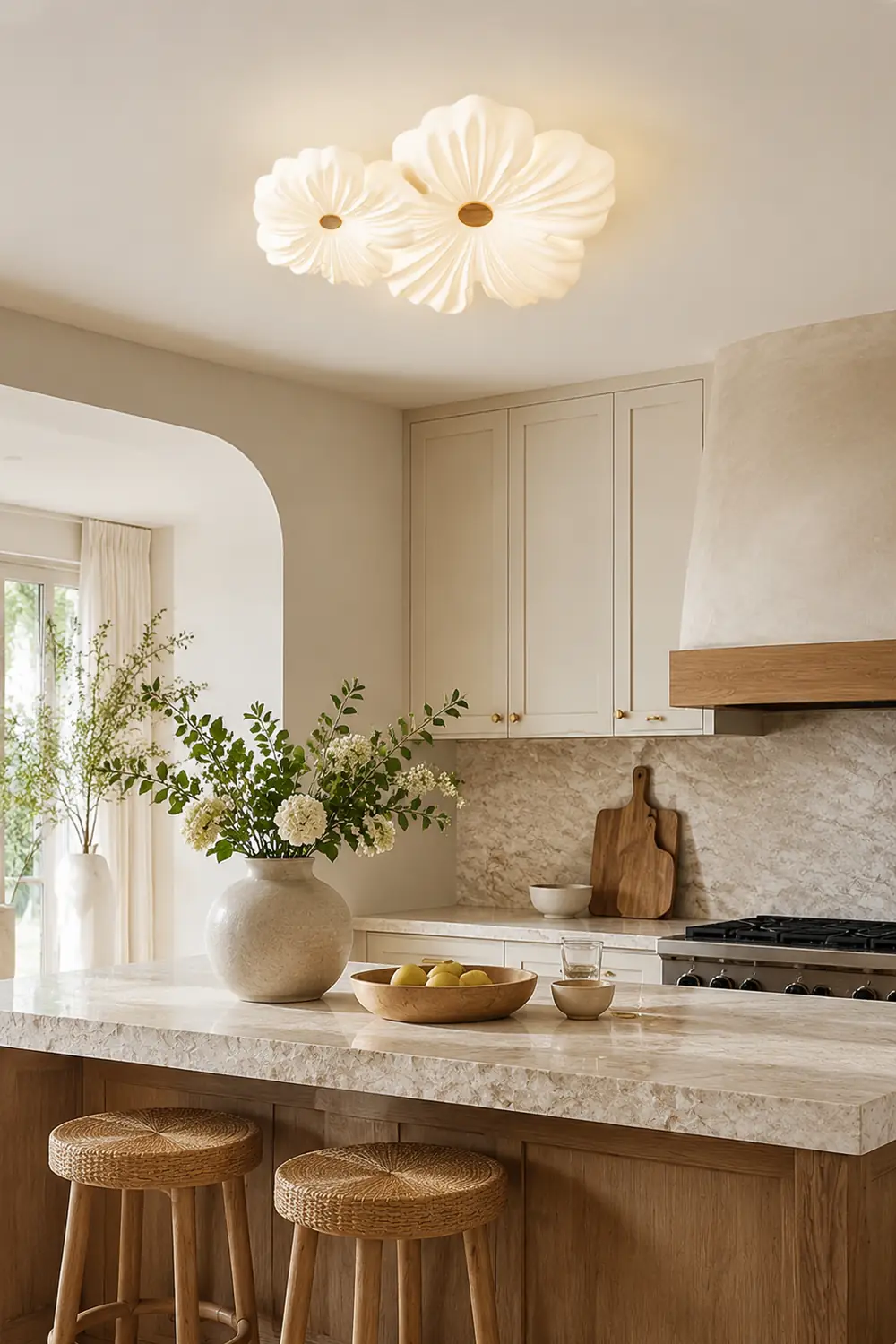 Cream Flower Ceiling Lamp - Lumpaz