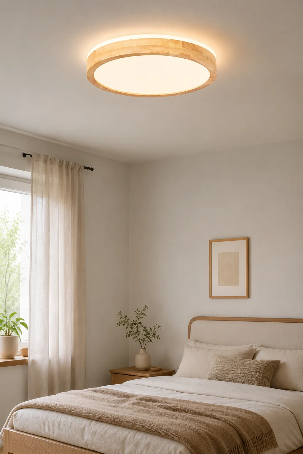 Natural Wood LED Round Ceiling Light - Lumpaz