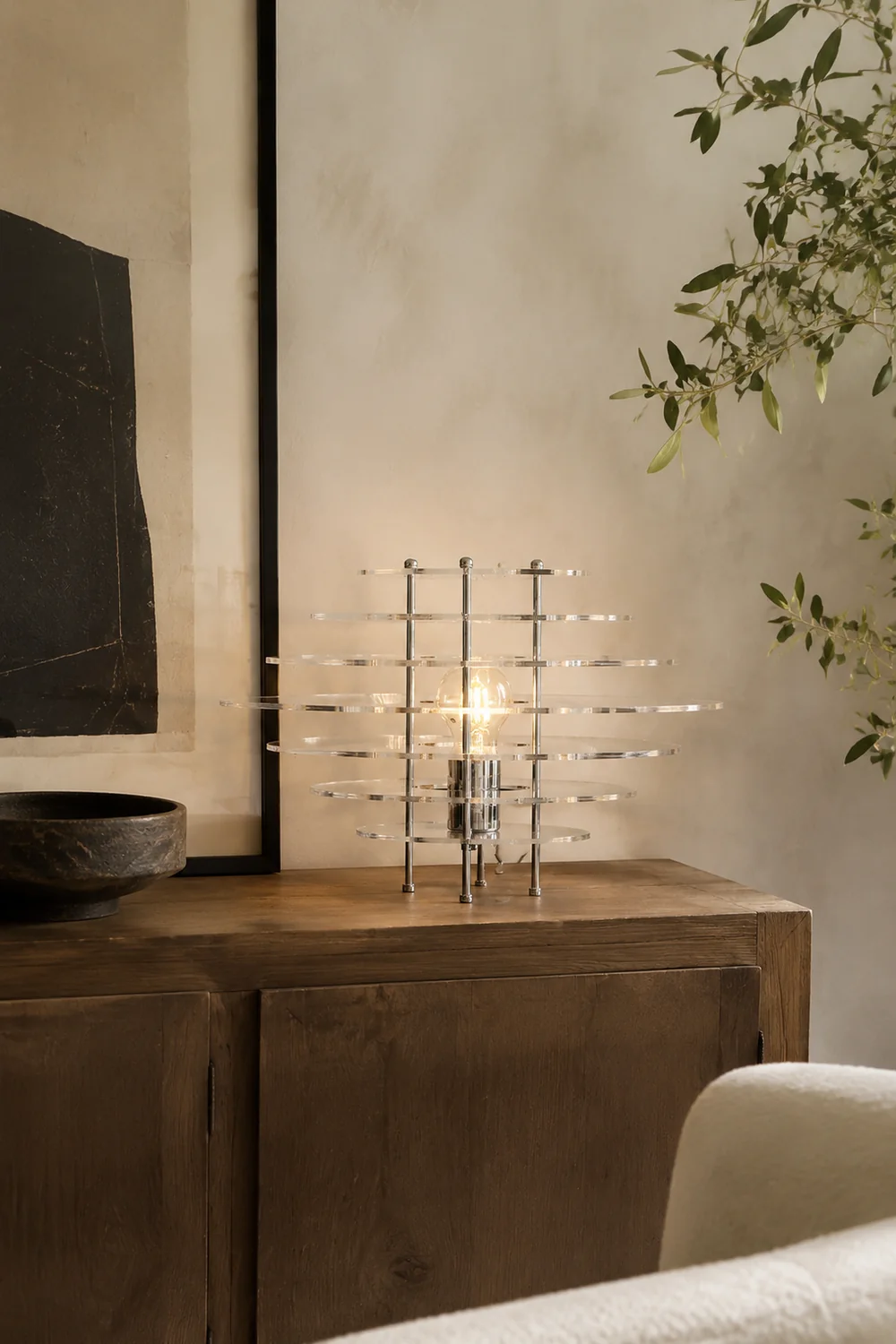 Saturn Chrome Table Lamp - Lumpaz