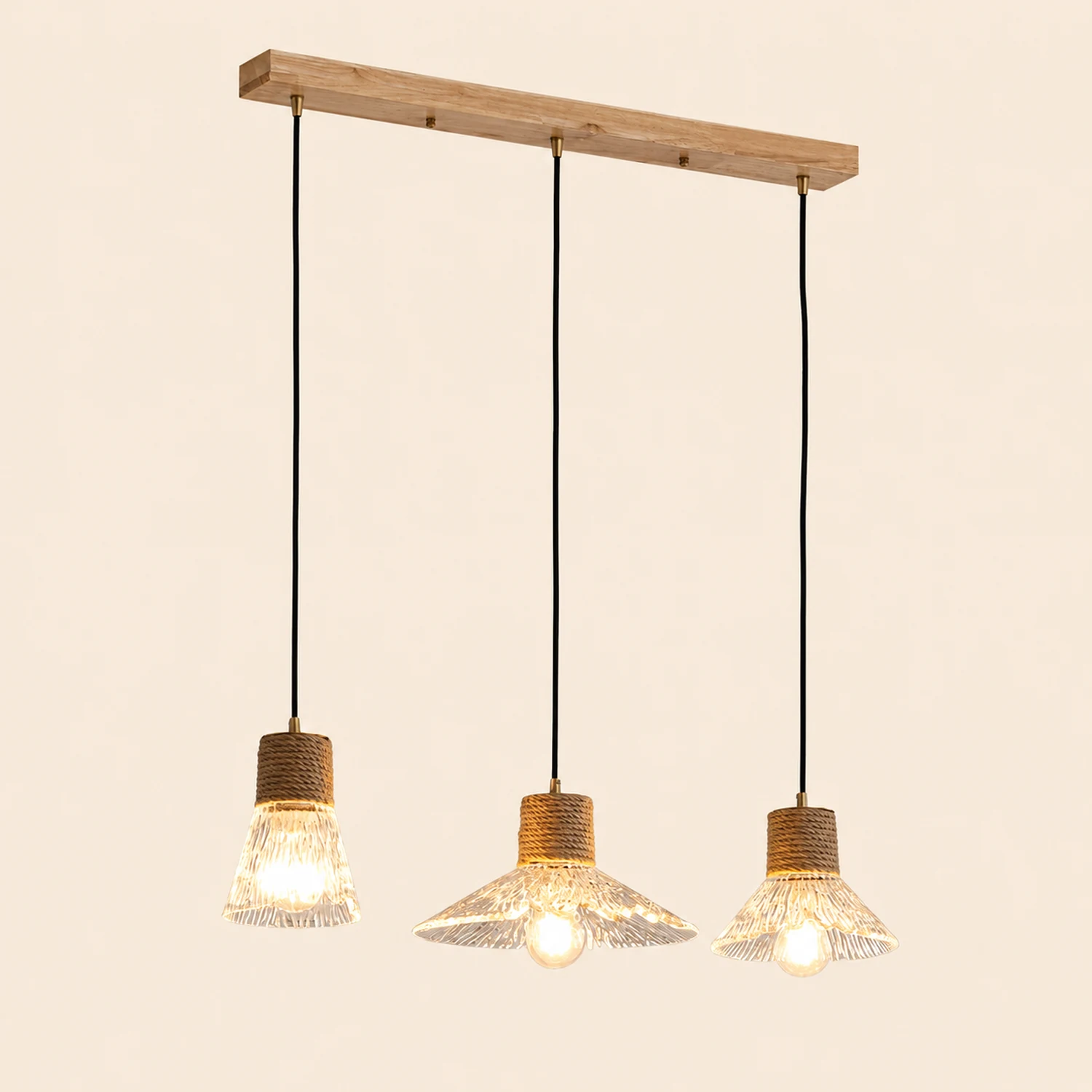 Hemp Rope Glass Pendant Lamp - Lumpaz