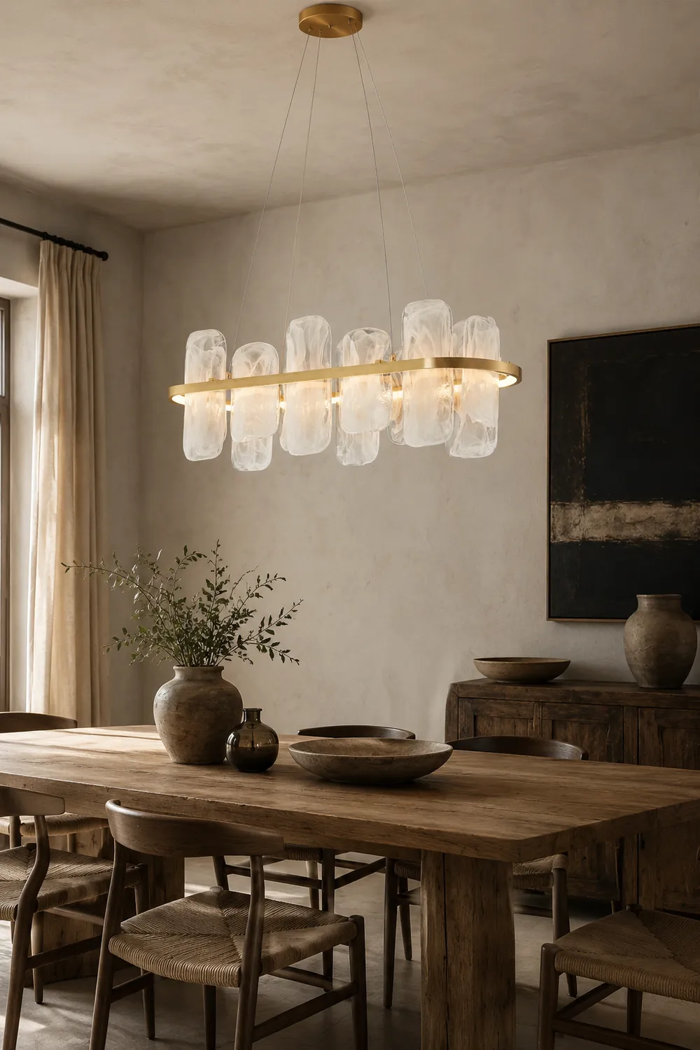 Mille Long Glass Chandelier - Lumpaz