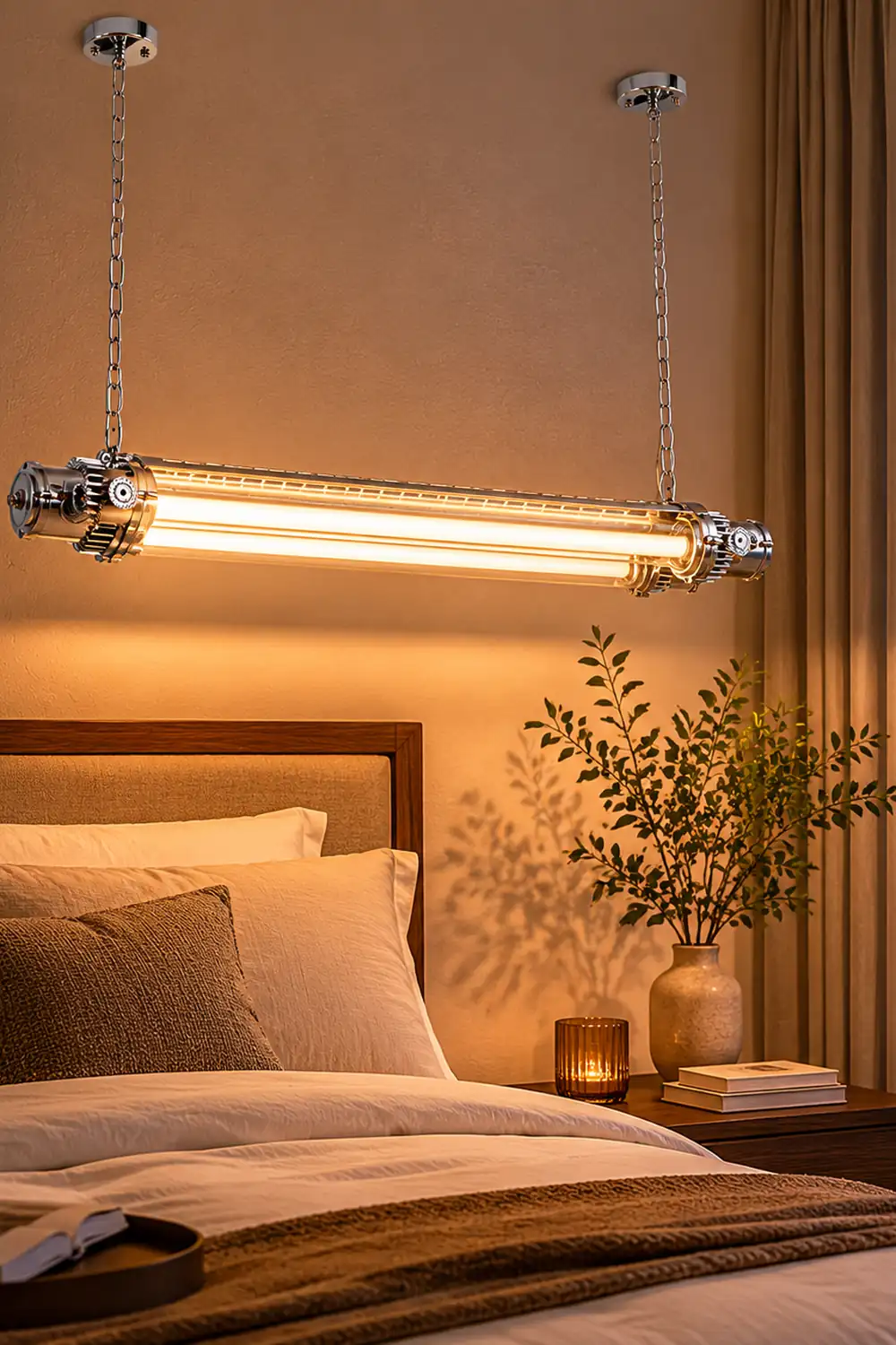 Double Tube Silver Chandelier - Lumpaz