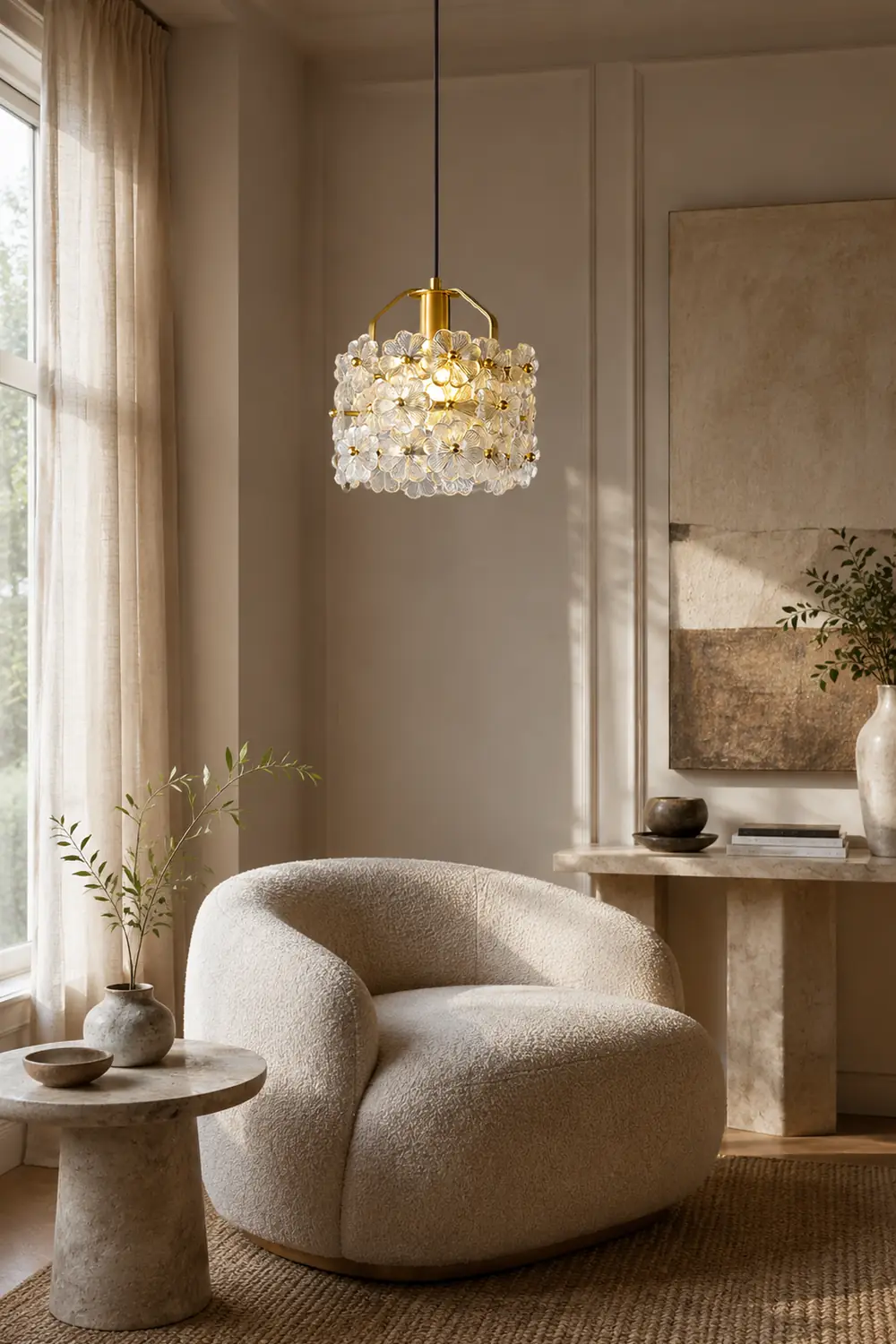 Petit Floral Glass Pendant Lamp - Lumpaz