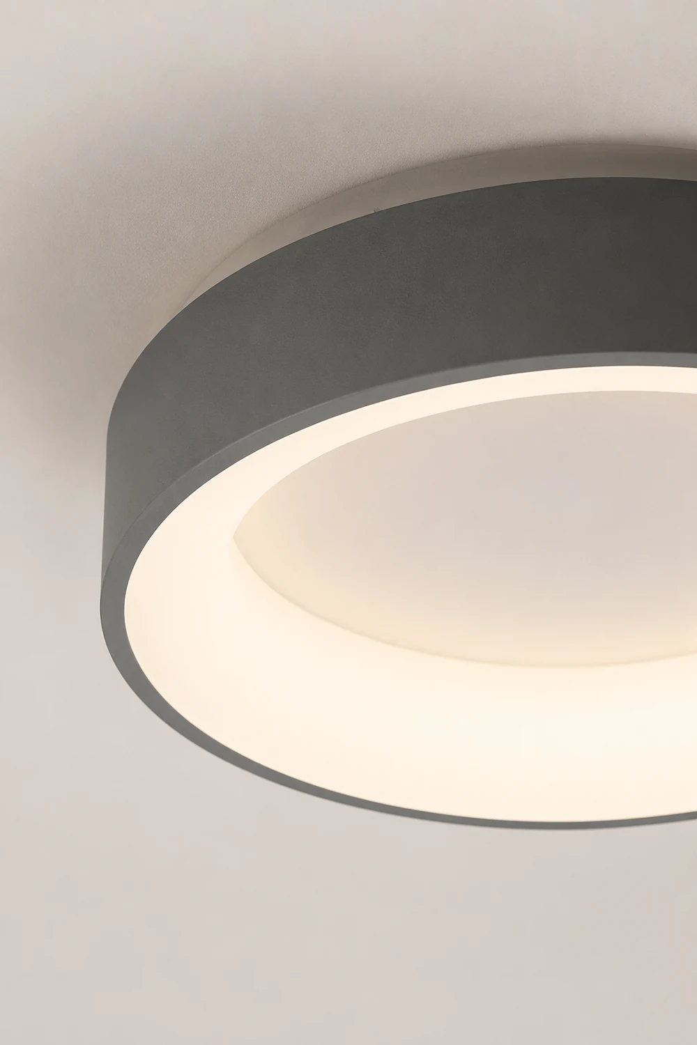 Scandinavian Grey Round LED Ceiling Light - Lumpaz