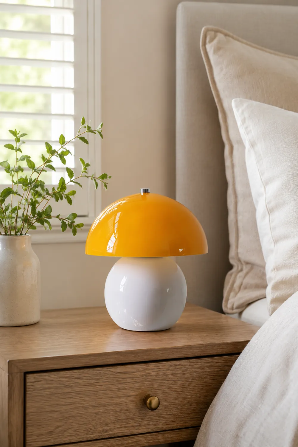 Mushroom Ceramic Built-in Battery Table Lamp - Lumpaz