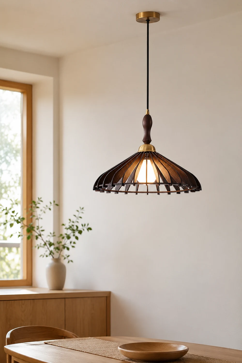 Umbrella Wood Pendant Lamp - Lumpaz