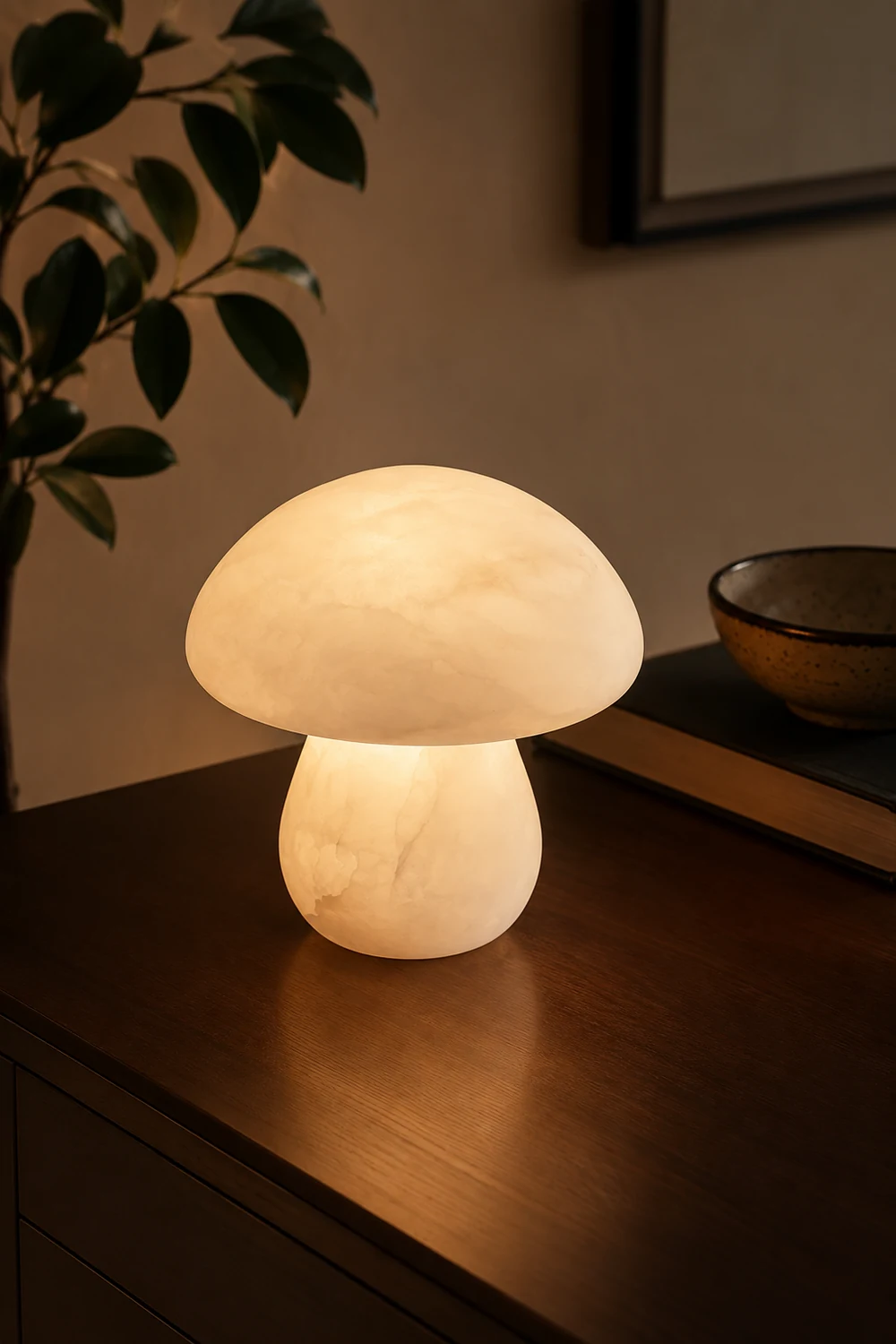 Mushroom Alabaster Table Lamp - Lumpaz