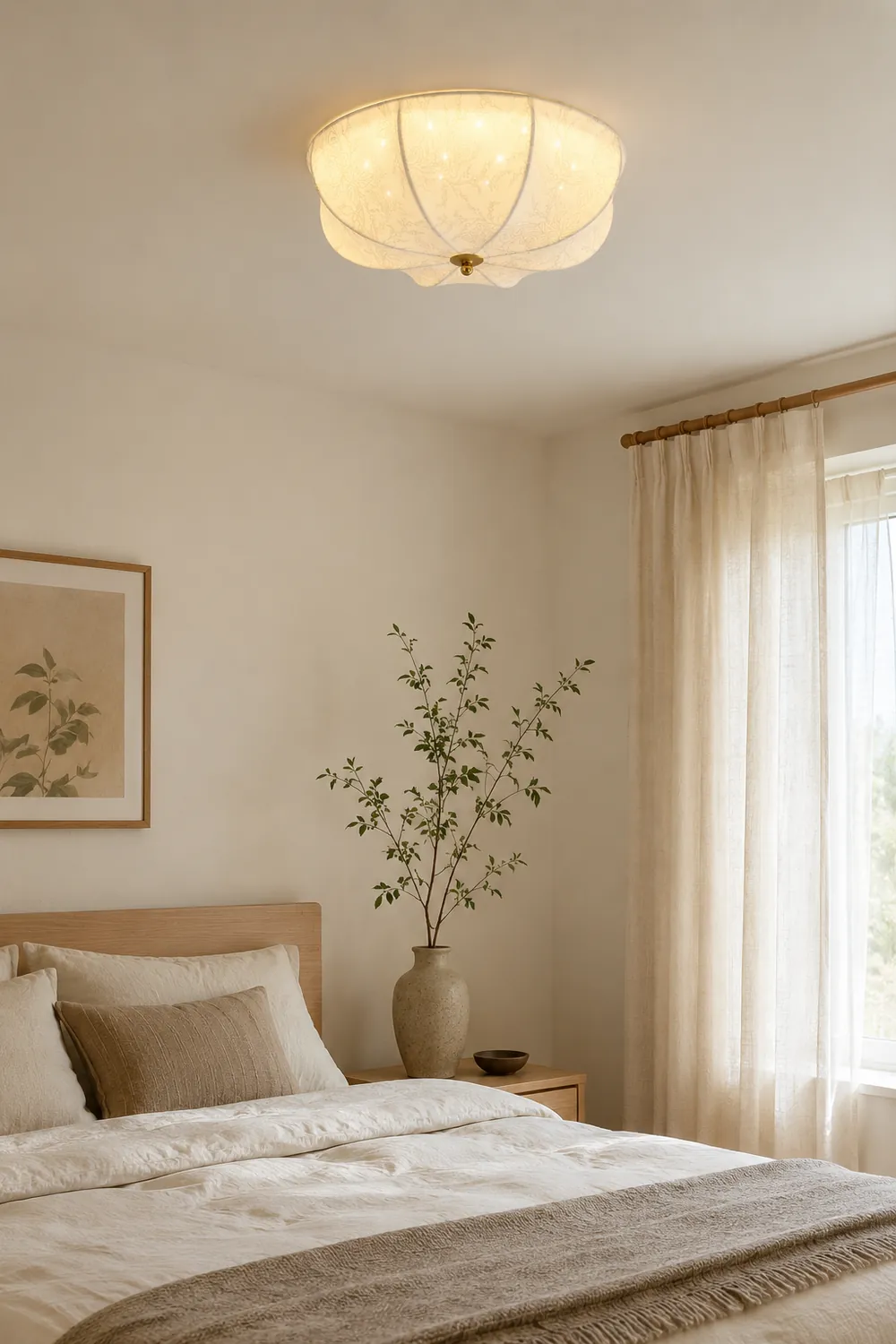Orchid Fabric Ceiling Lamp - Lumpaz