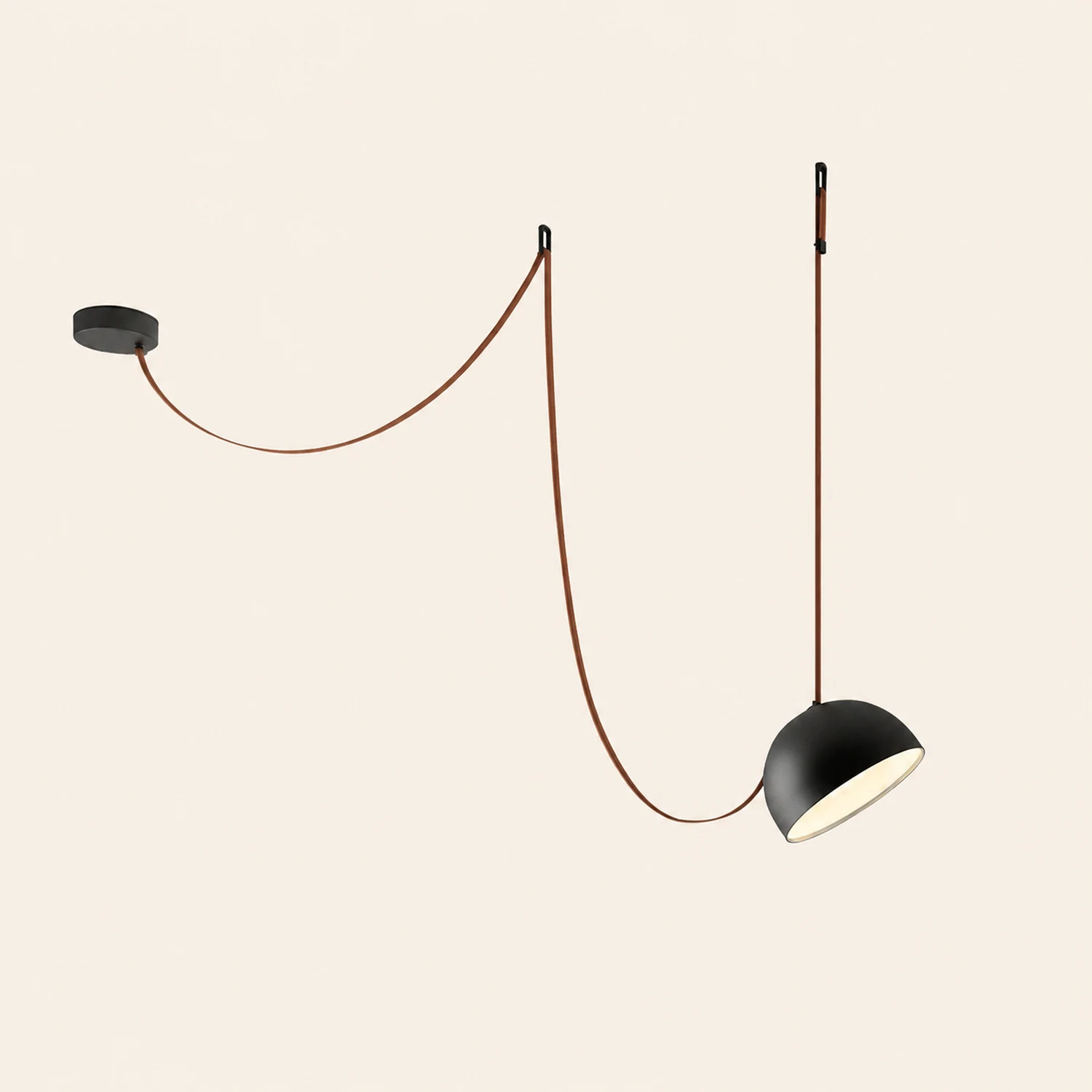 Light Rail Semispheres Leather Pendant Lamp - Lumpaz