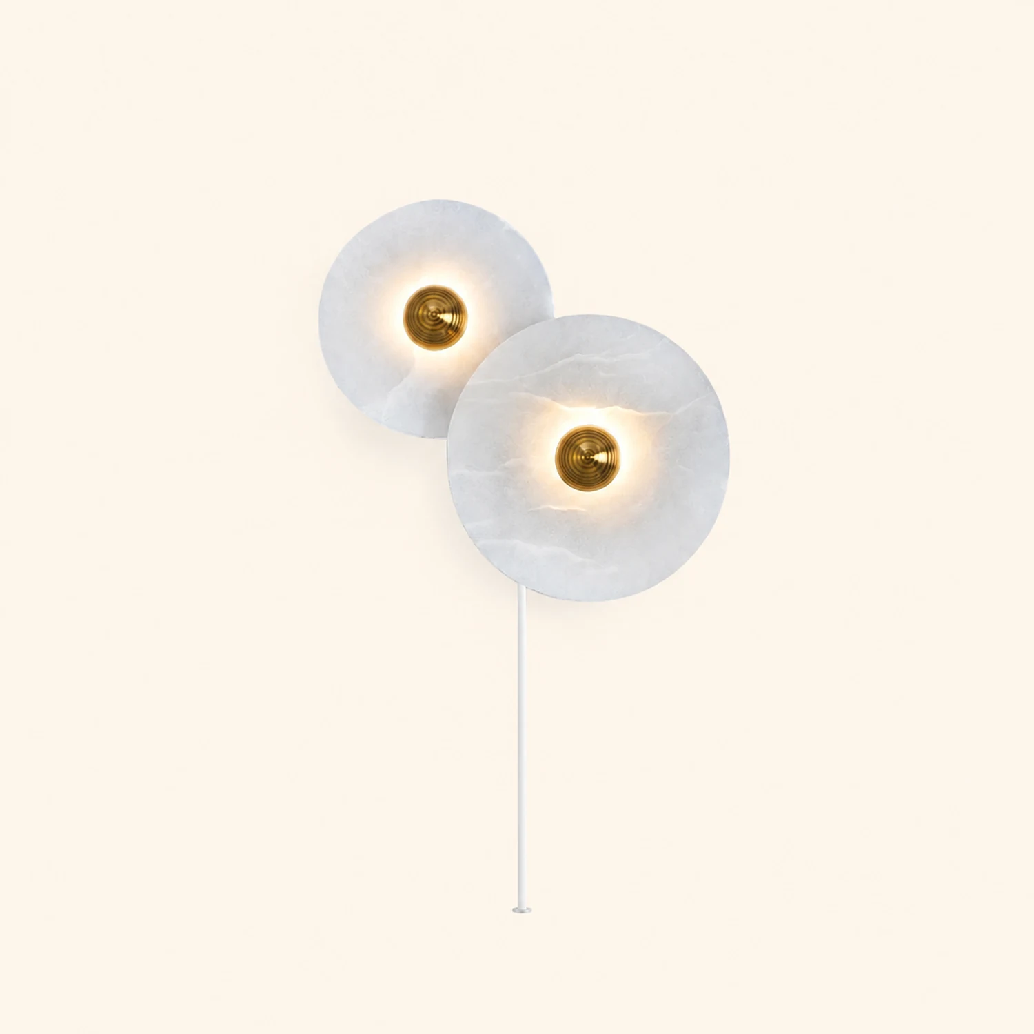 Round Alabaster Combination Plug In Wall Lamp - Lumpaz