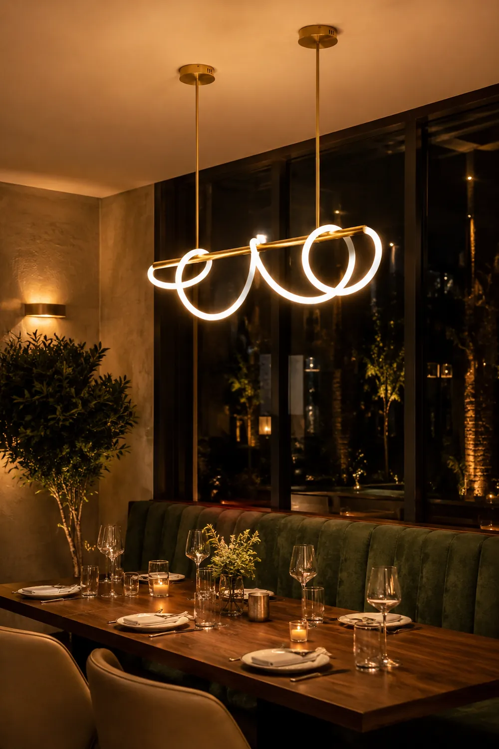 Serpentine Glow Gold Chandelier - Lumpaz