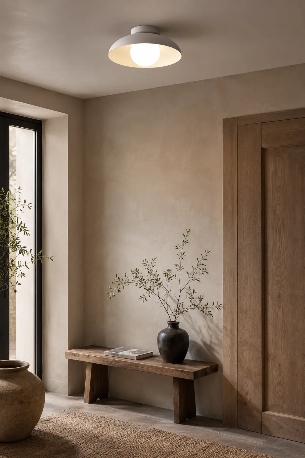 Minimalist White Metal Round Ceiling Light - Lumpaz