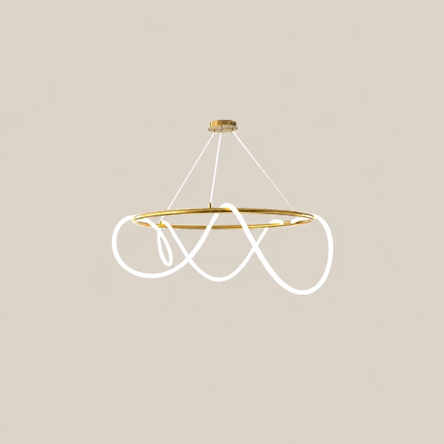Serpentine Glow Gold Chandelier - Lumpaz
