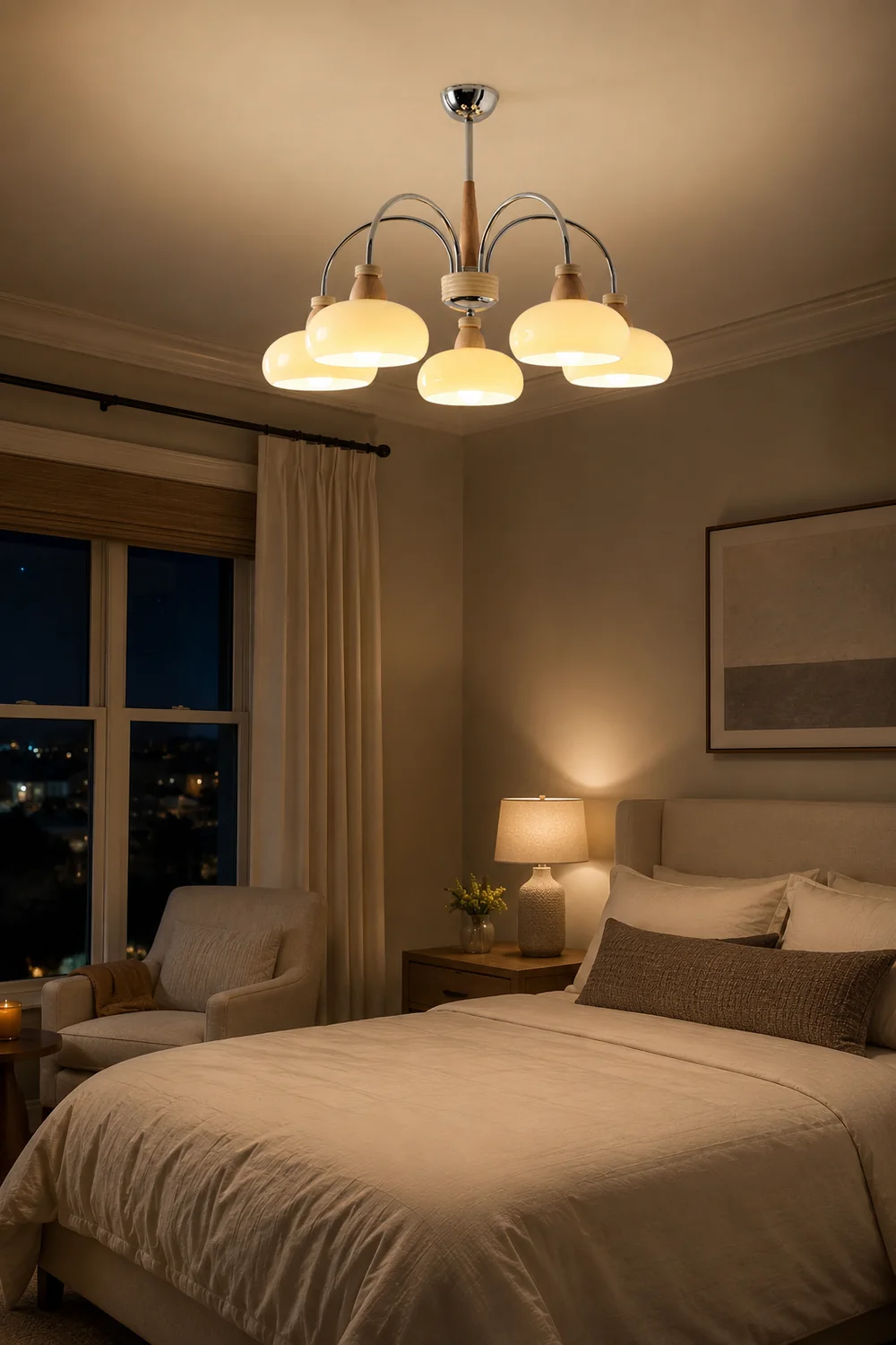 Persimmon Wood Chandelier - Lumpaz