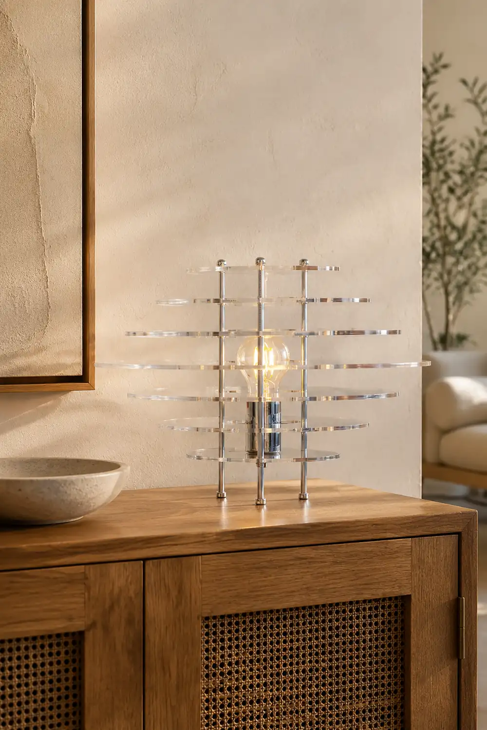 Saturn Chrome Table Lamp - Lumpaz