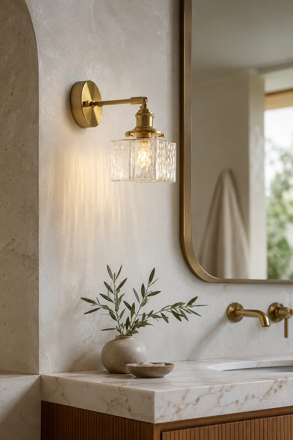 Jewel Glass Brass Wall Lamp - Lumpaz