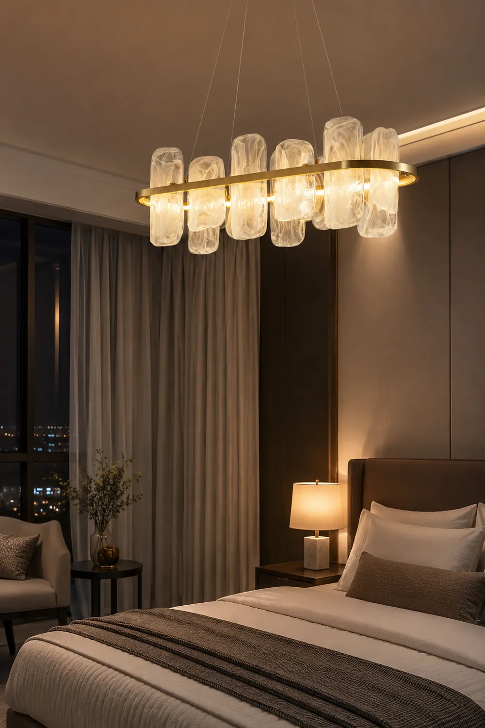 Mille Long Glass Chandelier - Lumpaz
