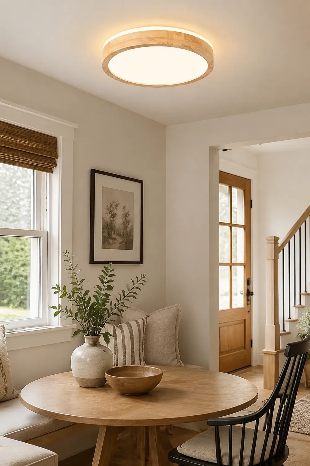 Natural Wood LED Round Ceiling Light - Lumpaz