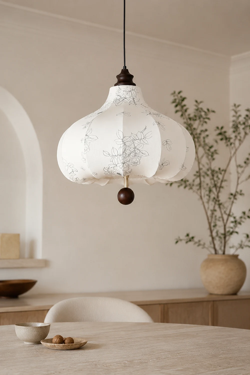 Chestnut Fabric Pendant Lamp - Lumpaz