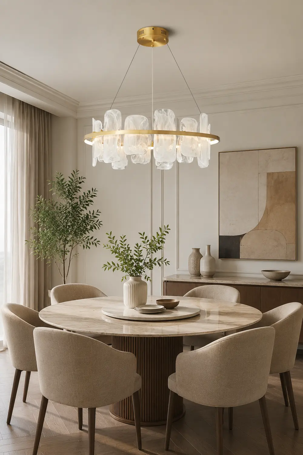 Mille Round Glass Chandelier - Lumpaz
