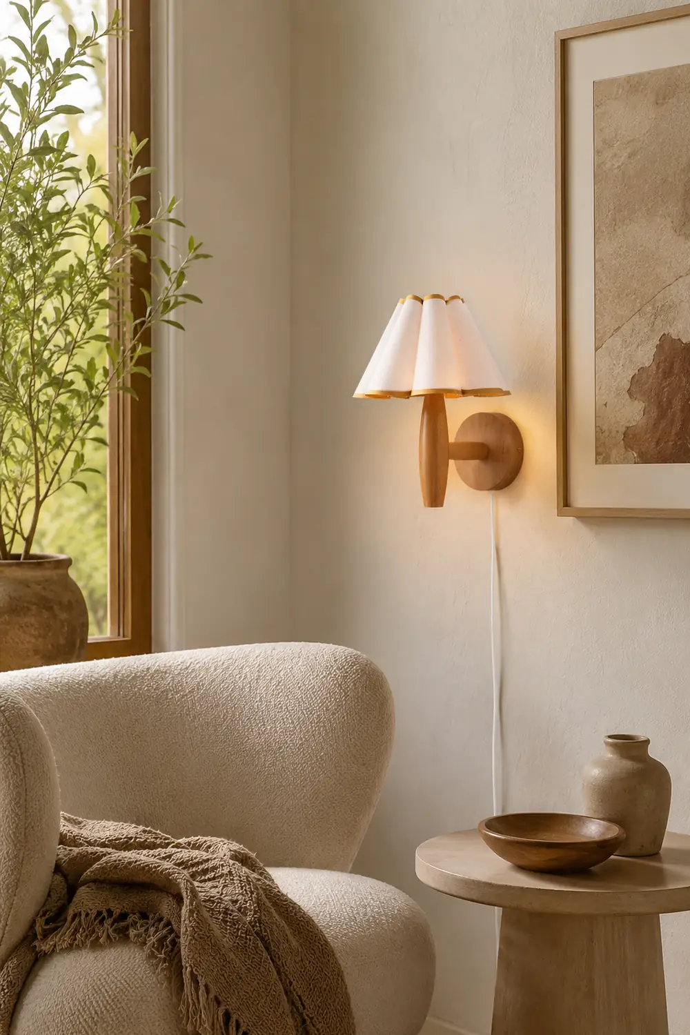 Vintage Fluted Plug In Wall Lamp - Lumpaz