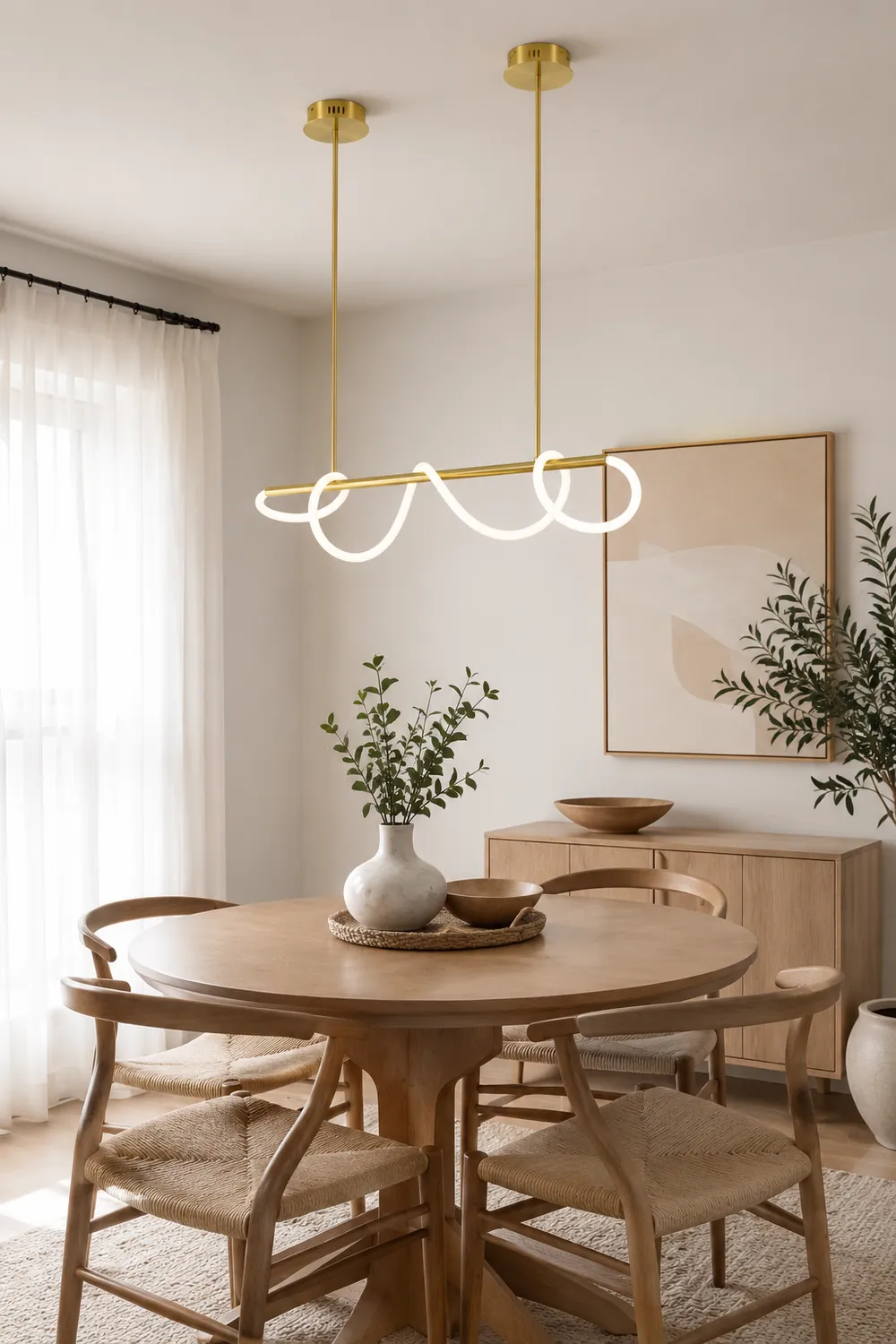 Serpentine Glow Gold Chandelier - Lumpaz