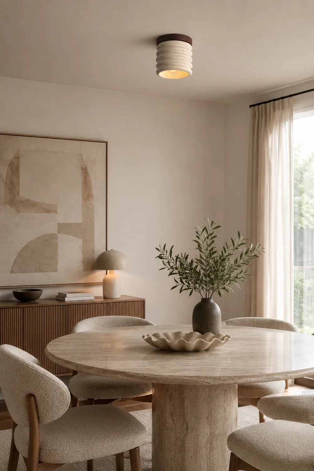 Vaarnii Travertine Ceiling Lamp - Lumpaz
