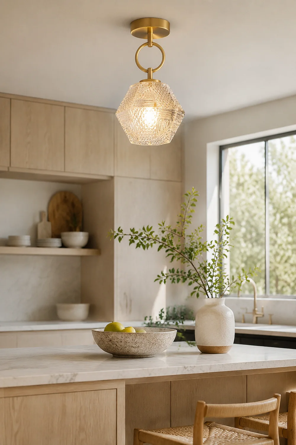 Diamond Cut Art Deco Ceiling Light - Lumpaz