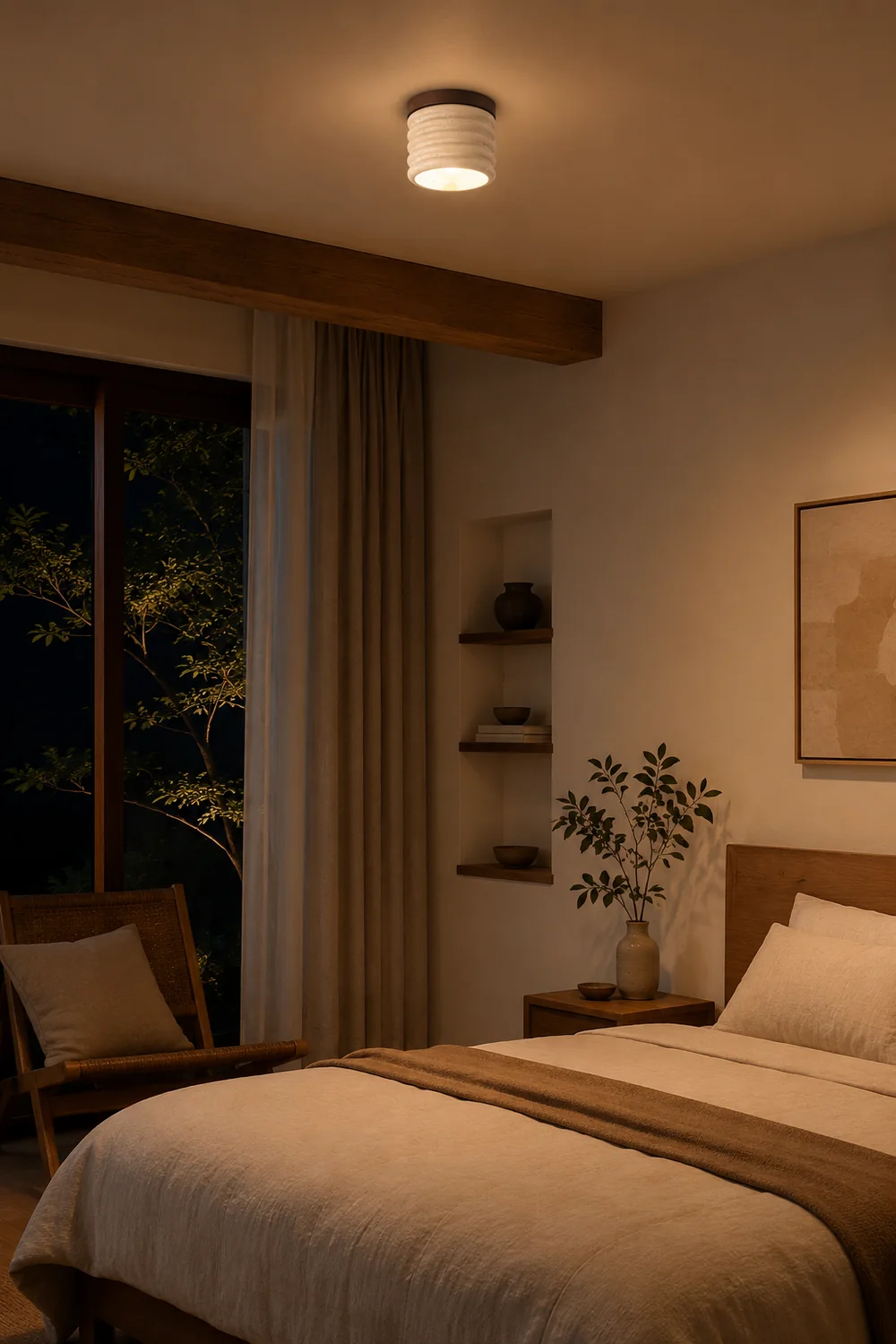 Vaarnii Travertine Ceiling Lamp - Lumpaz