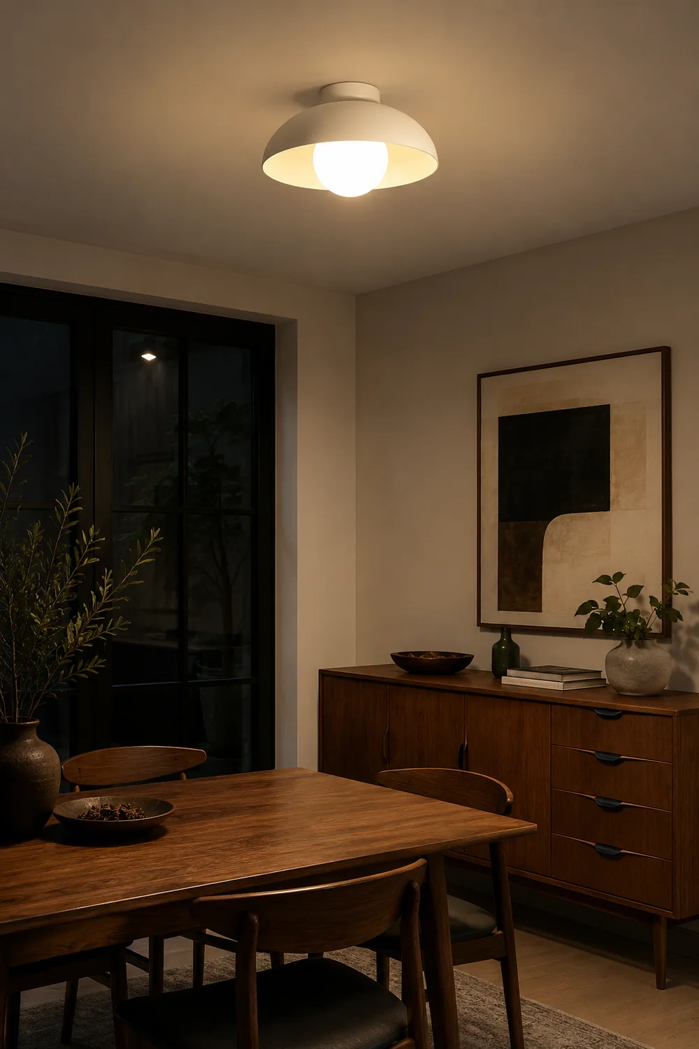 Minimalist White Metal Round Ceiling Light - Lumpaz