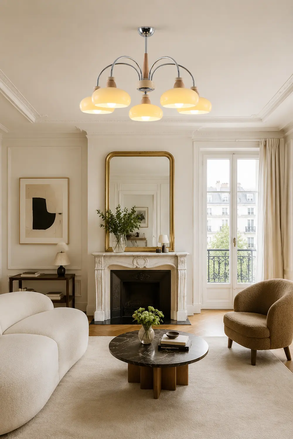 Persimmon Wood Chandelier - Lumpaz