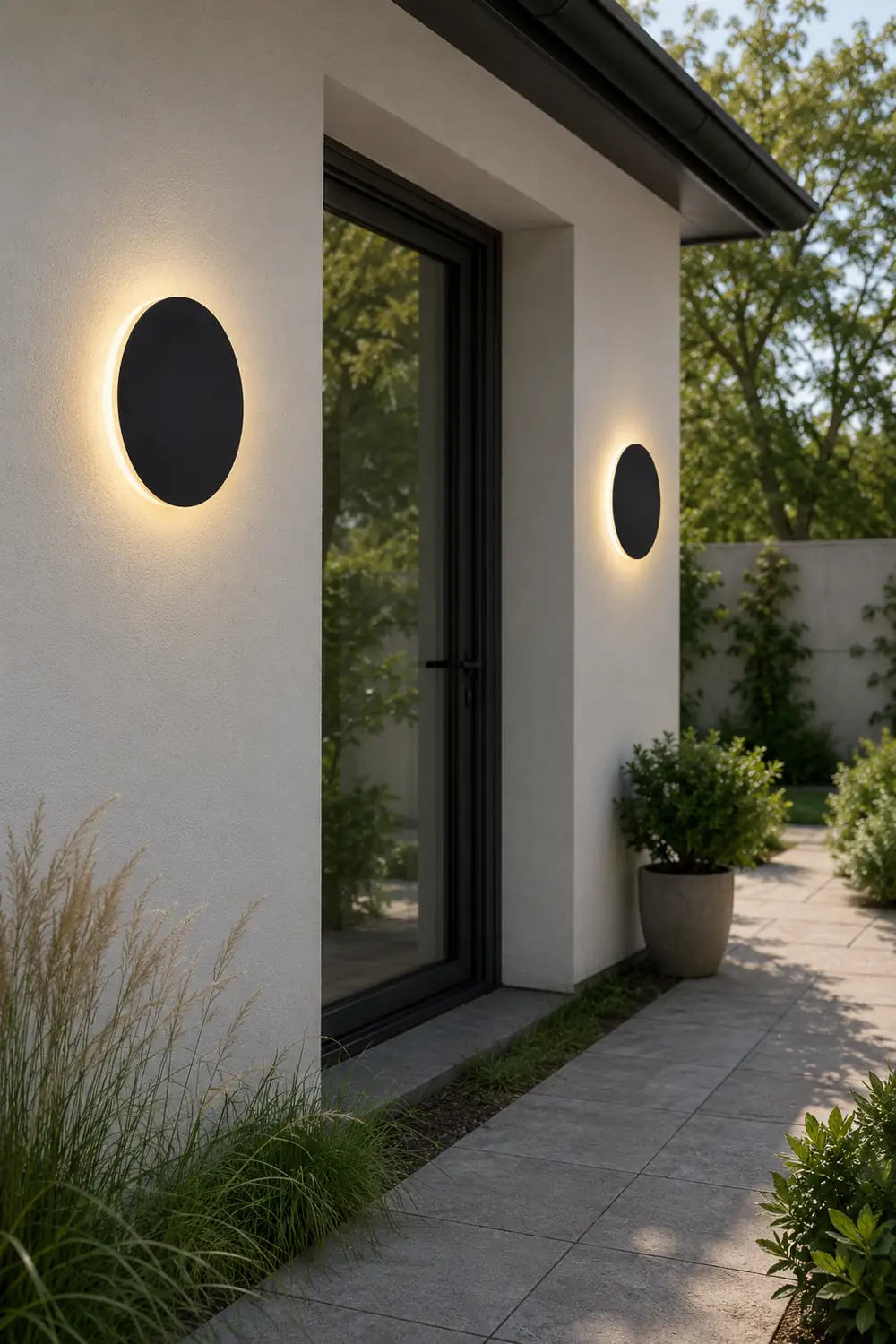 Minimalist Round Metal LED Outdoor Wall Light - Lumpaz