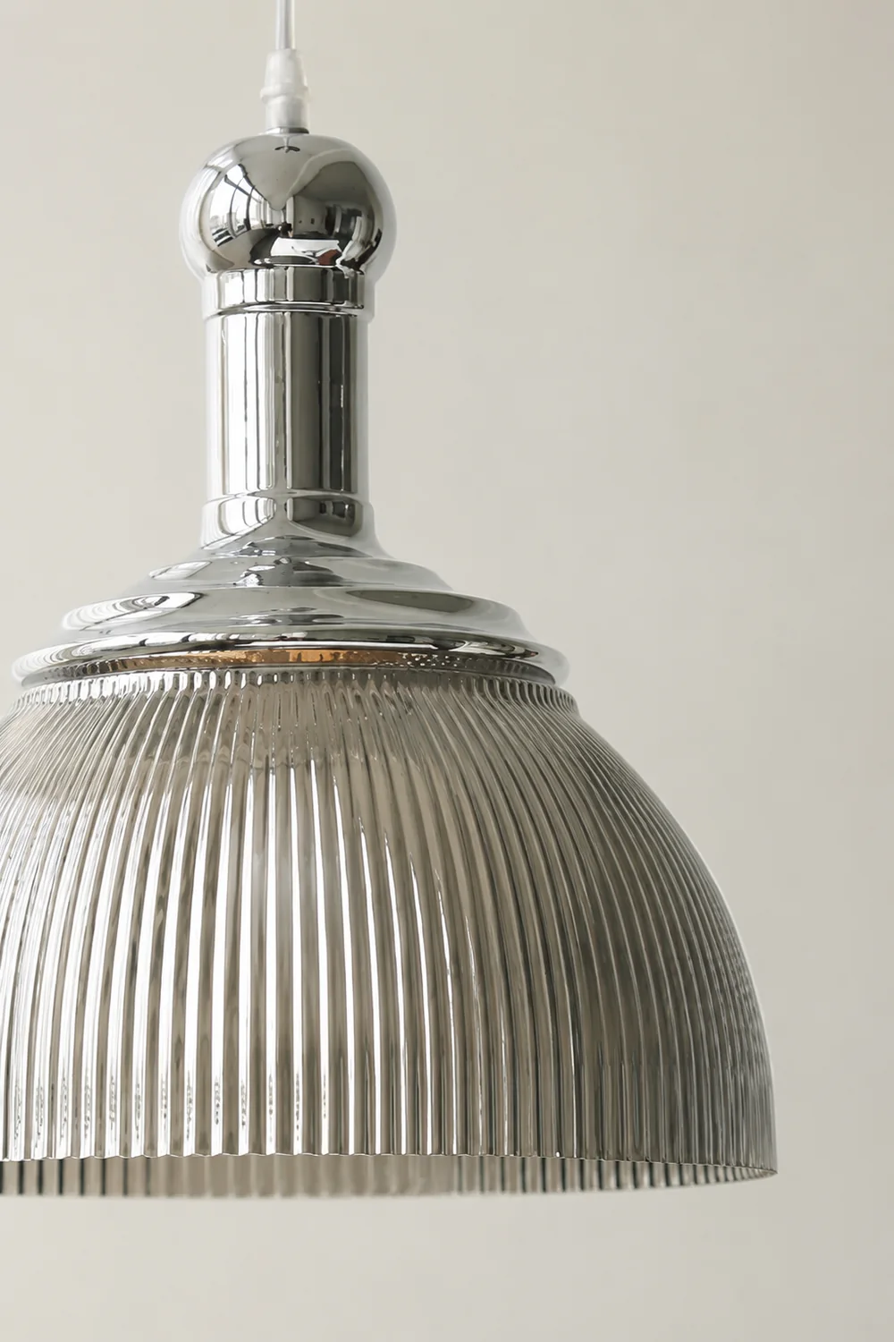 Ribbed Chrome Pendant Lamp - Lumpaz