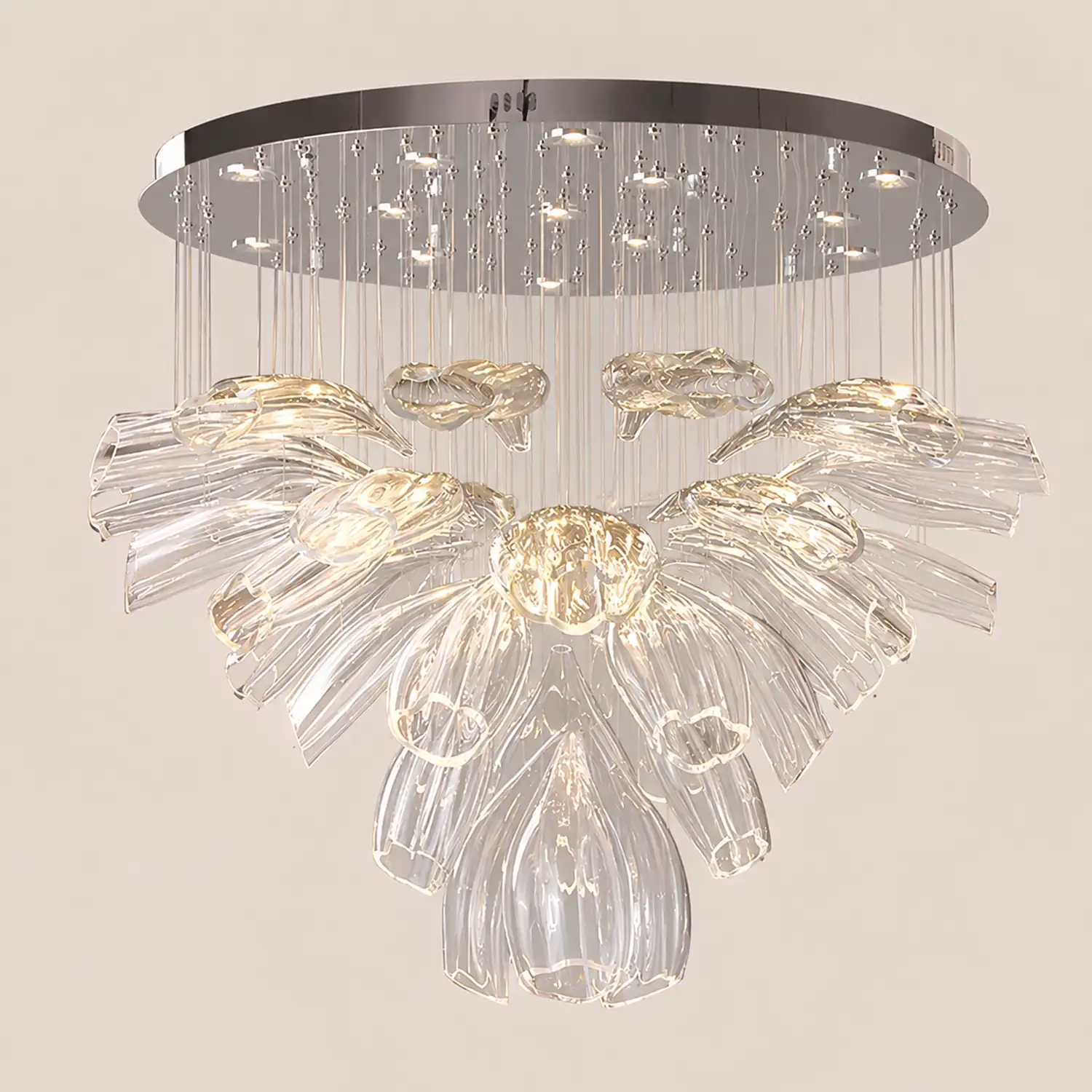 Glass Lotus Chandelier - Lumpaz