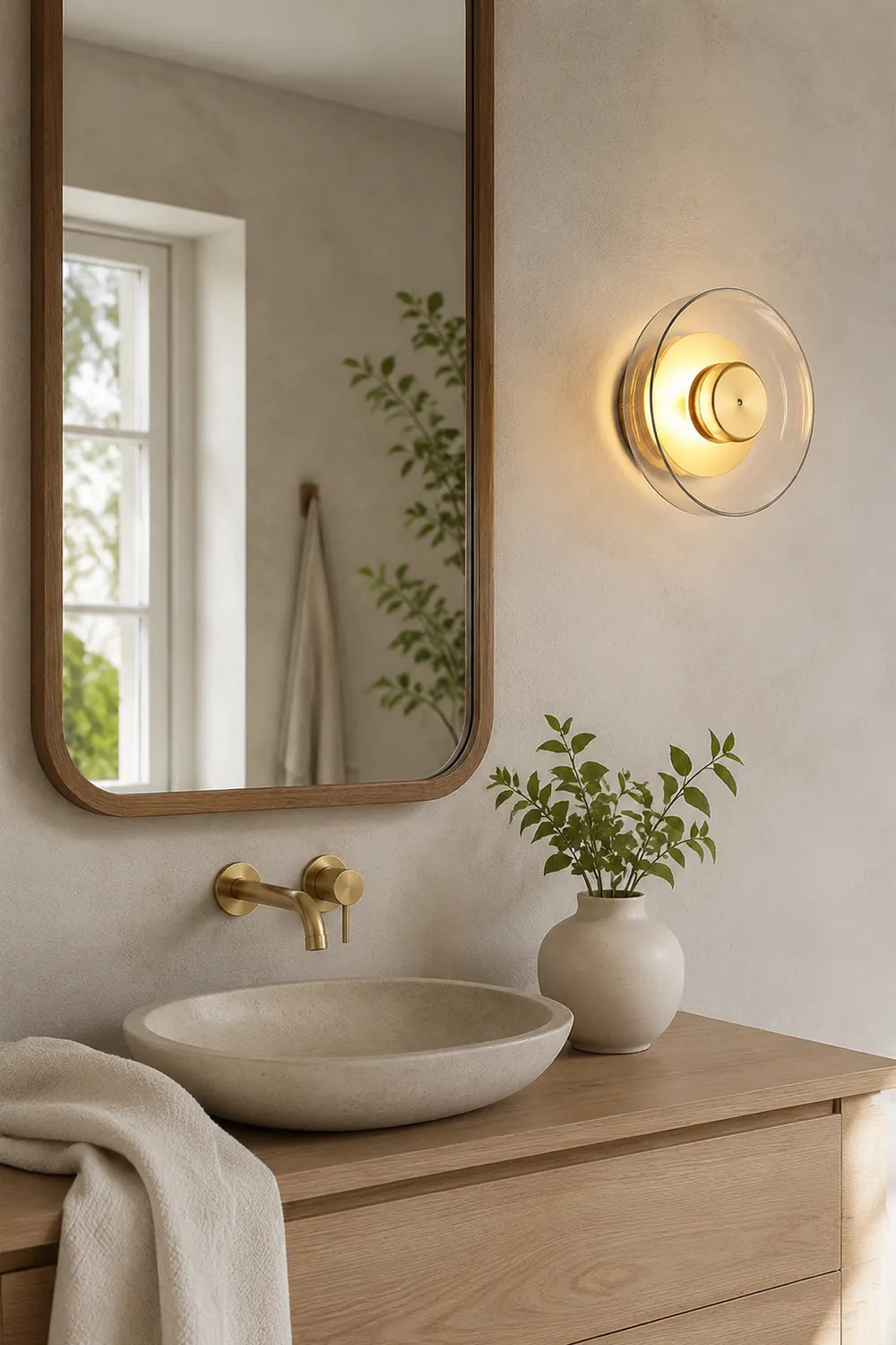Modern Clear Round LED Glass Wall Sconce - Lumpaz