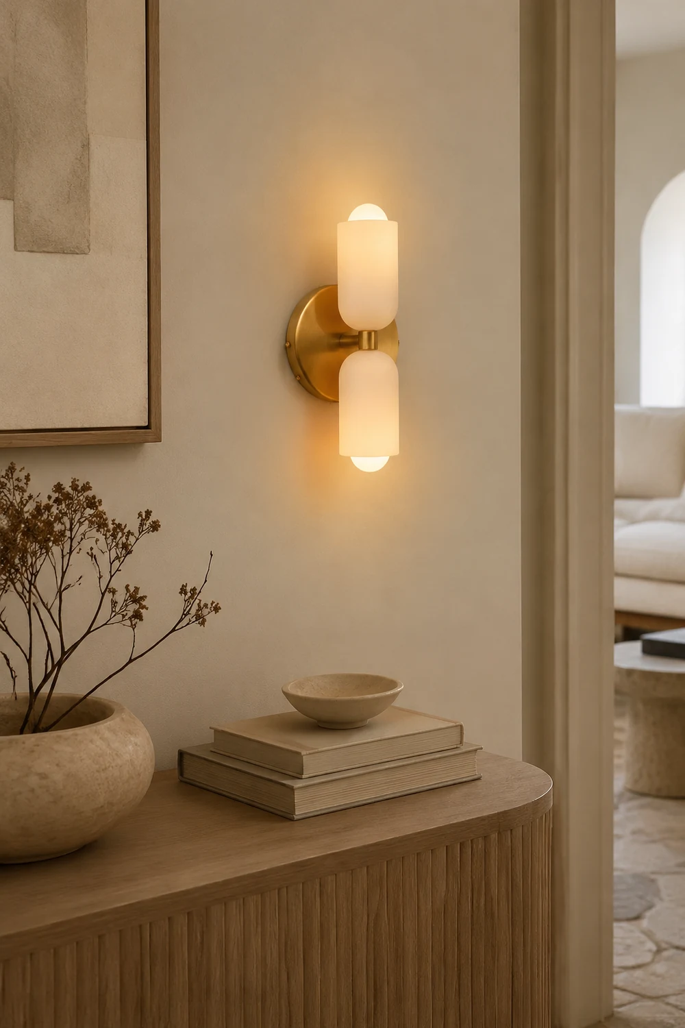 Creamy Double Head Plug-in Wall Light - Lumpaz