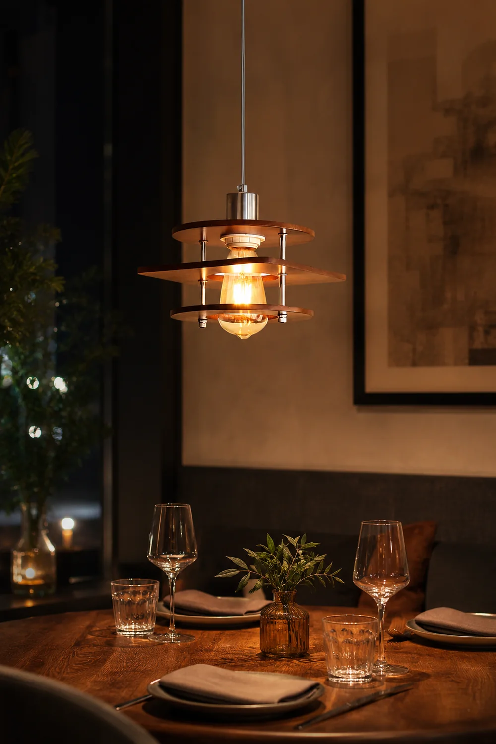 Retro Walnut Pendant Lamp - Lumpaz