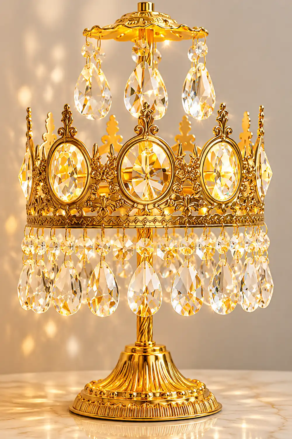Vintage Crystal Table Lamp - Lumpaz