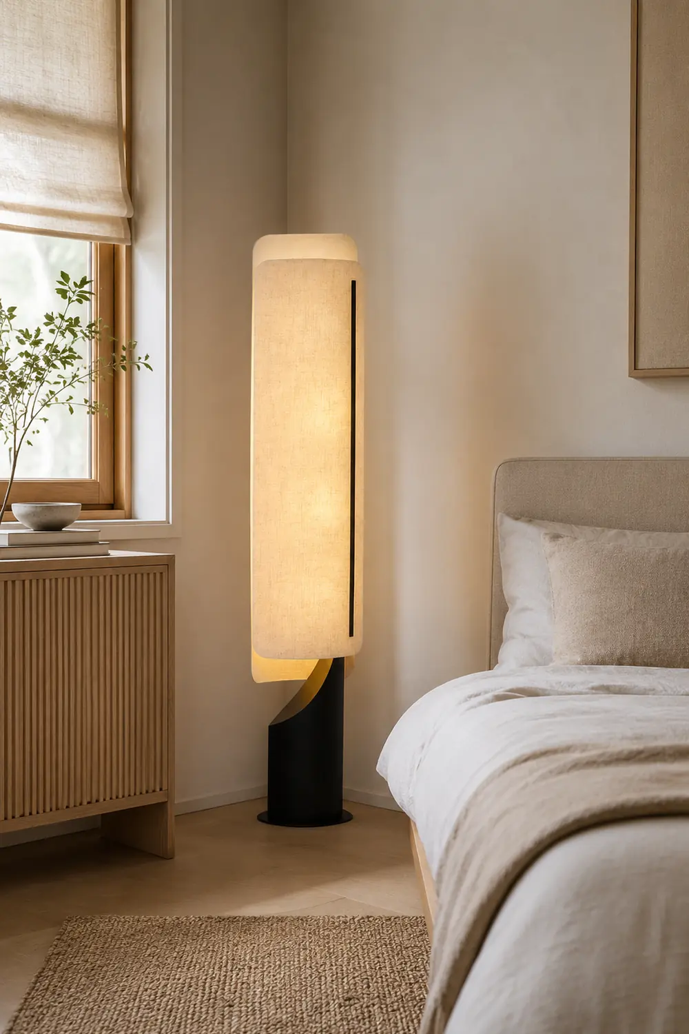 Barrier Linen Floor Lamp - Lumpaz