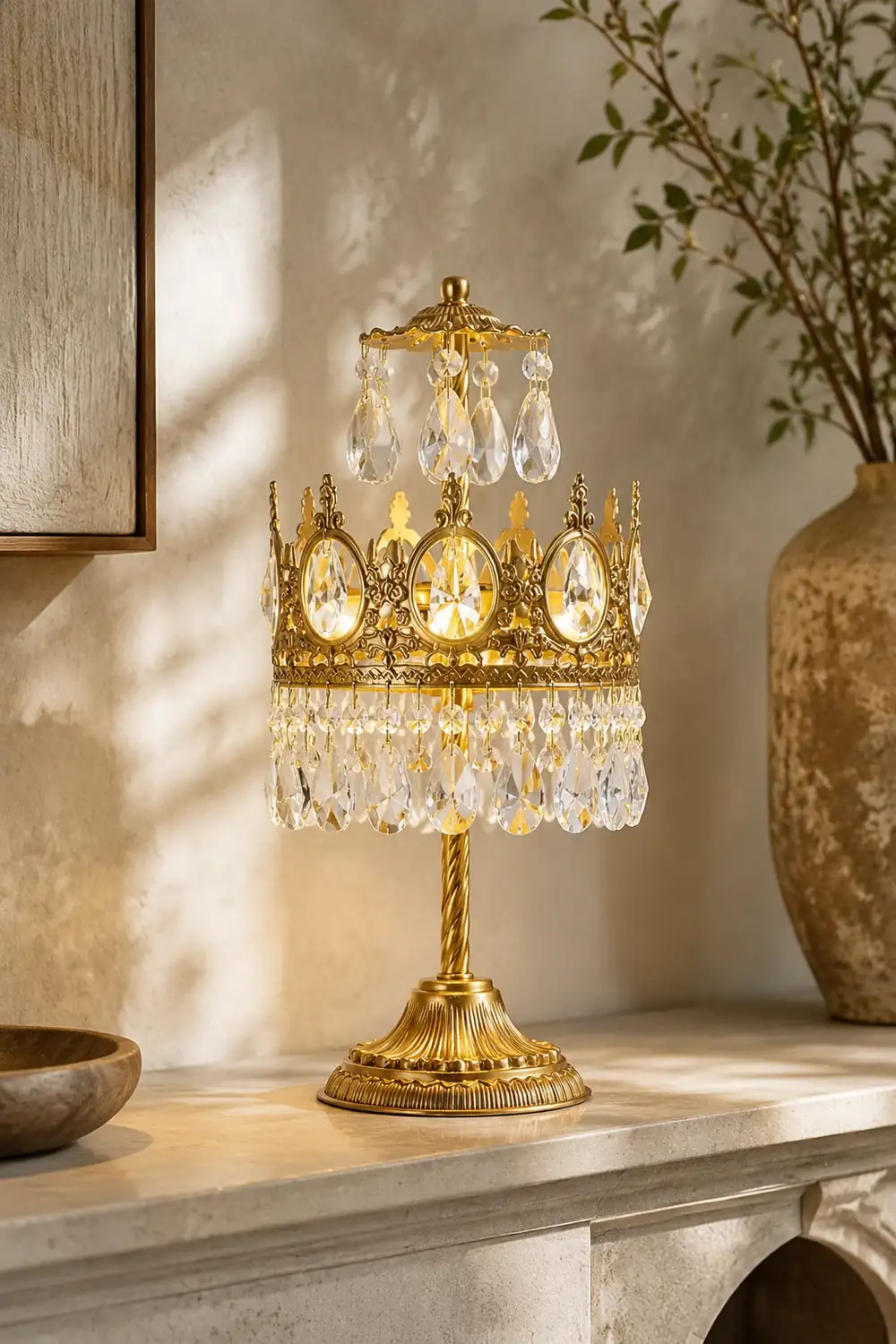 Vintage Crystal Table Lamp - Lumpaz