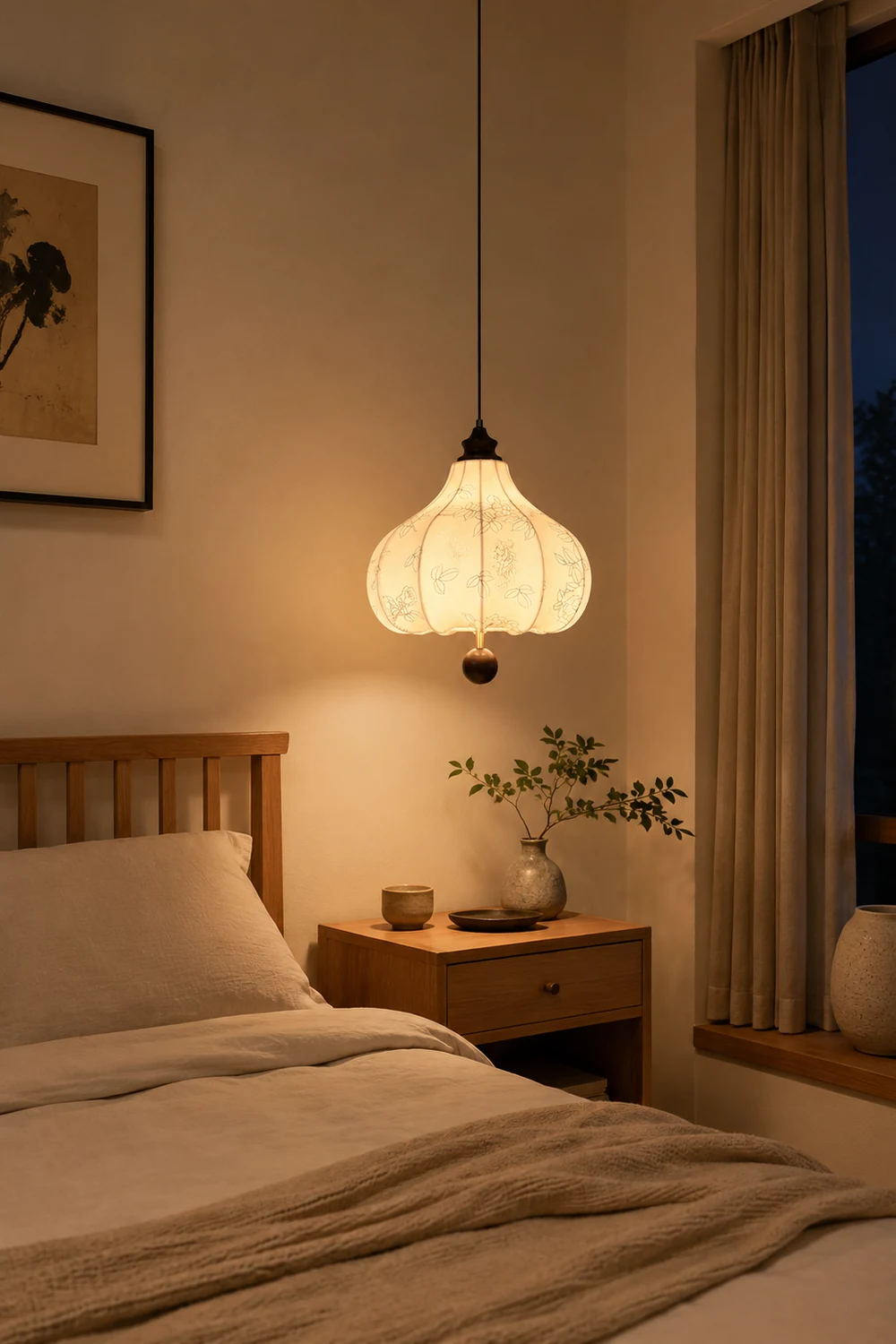 Chestnut Fabric Pendant Lamp - Lumpaz