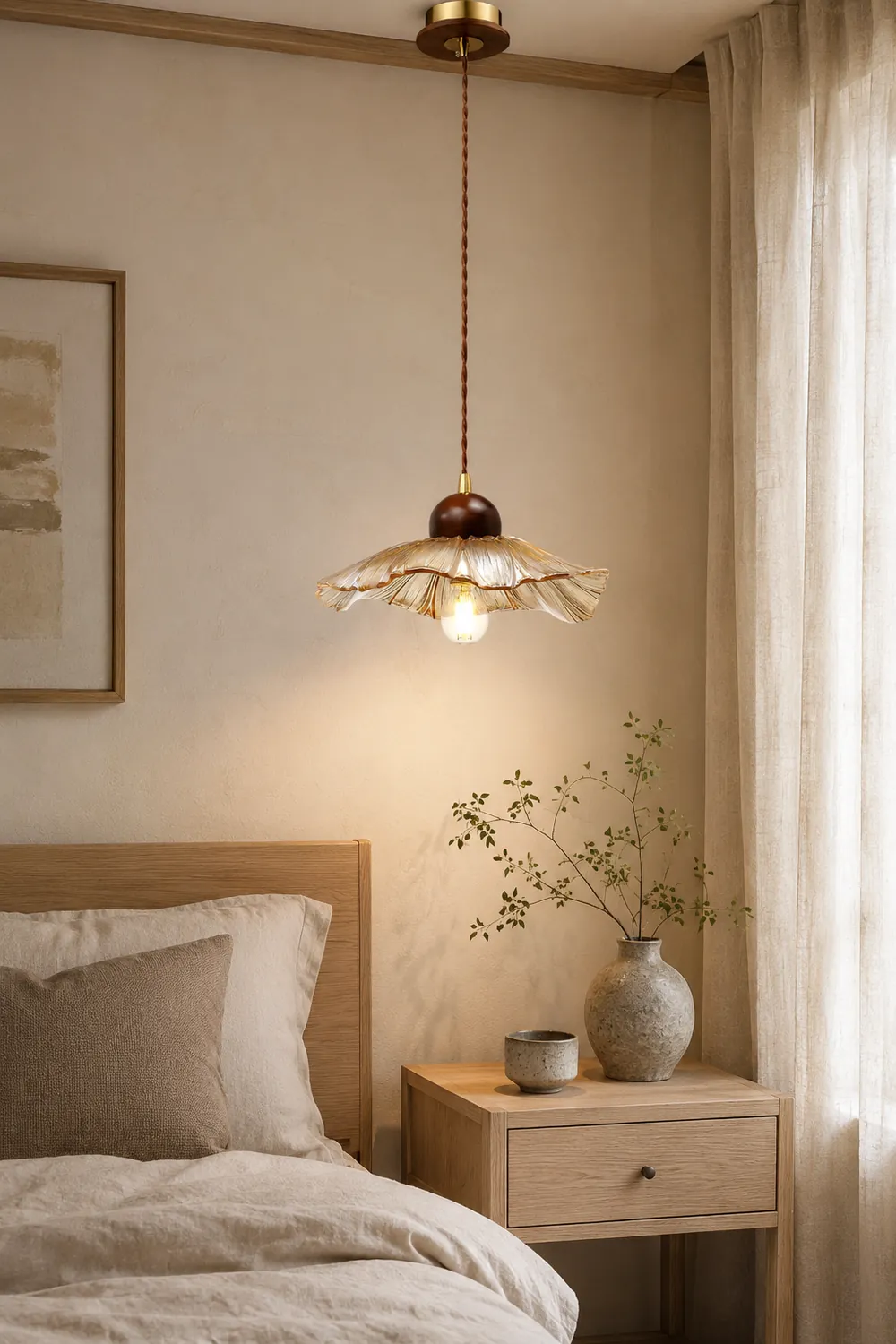 Scalloped Floral Pendant Lamp - Lumpaz