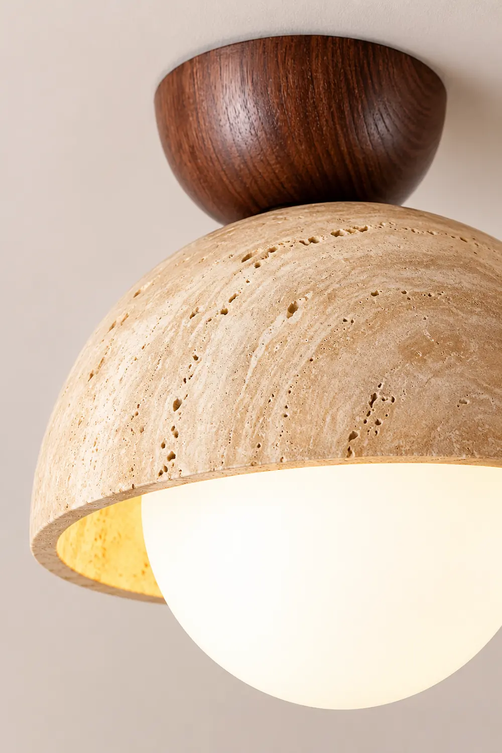 Retro Stone Industrial Yellow Ceiling Light - Lumpaz