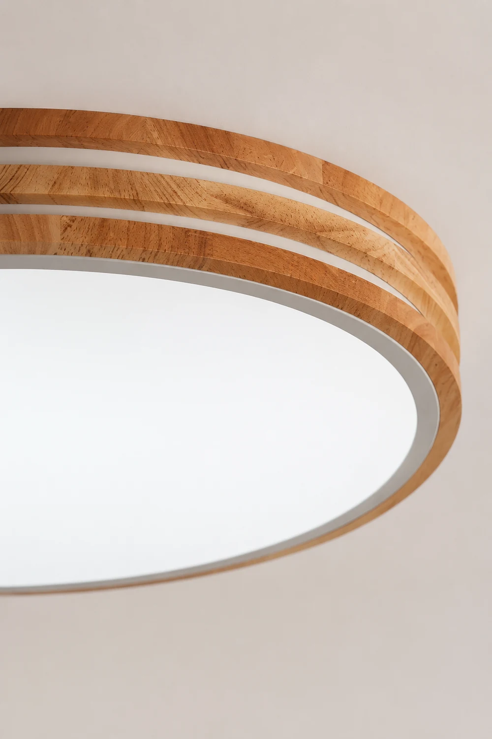 Round LED Dimmable Wood Ceiling Lamp - Lumpaz