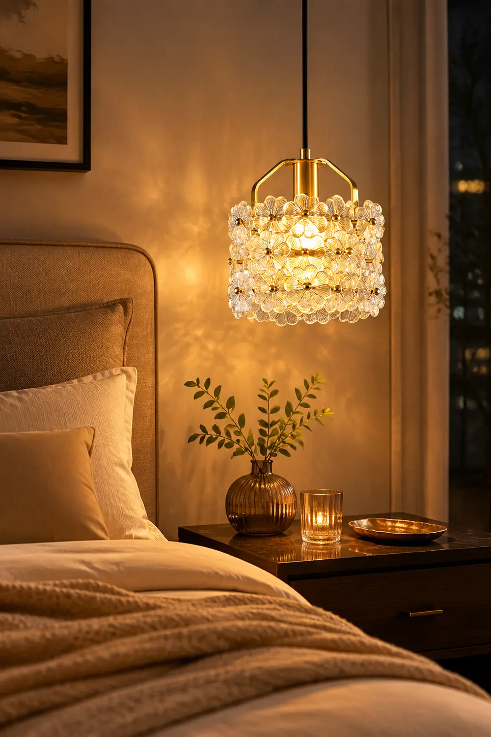 Petit Floral Glass Pendant Lamp - Lumpaz
