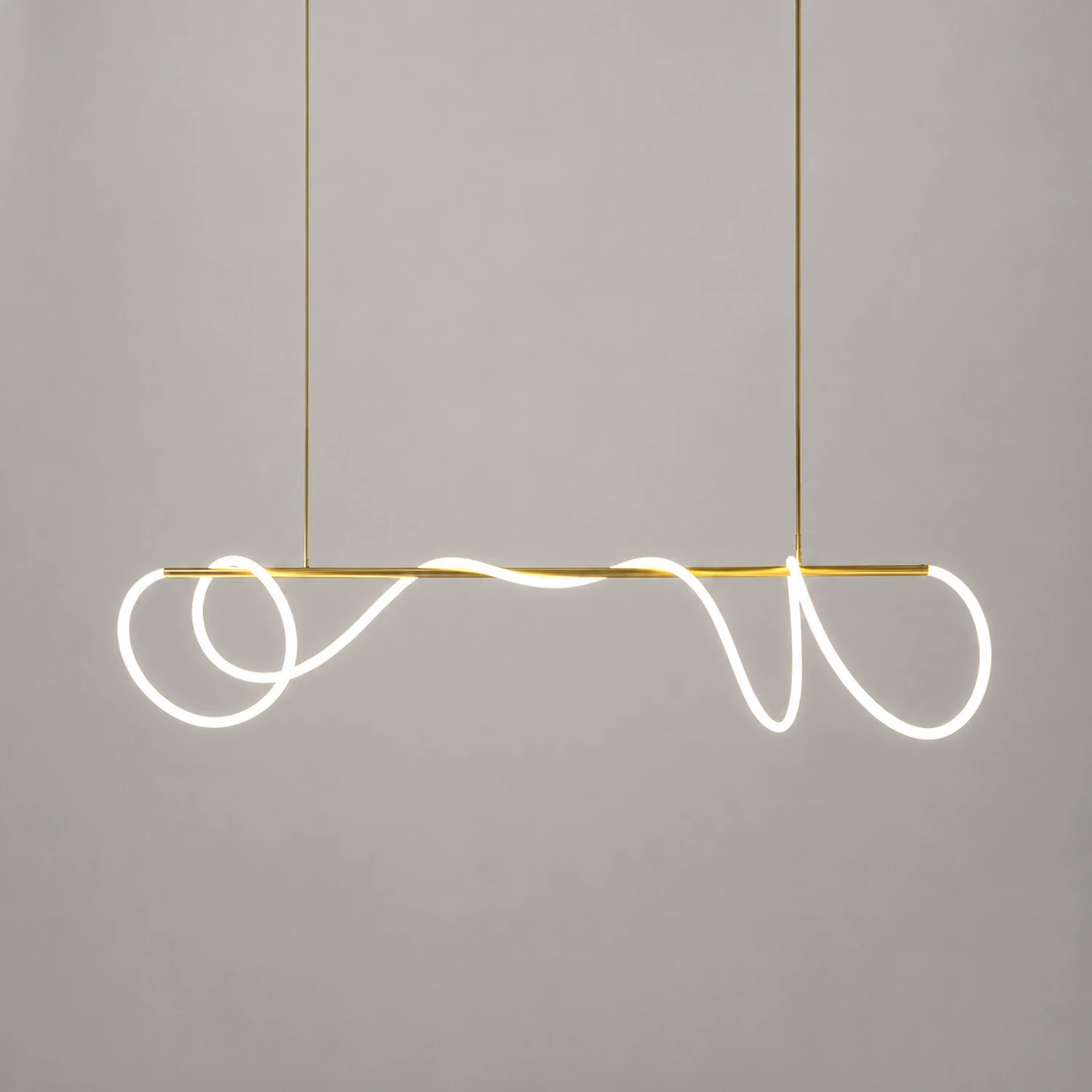 Serpentine Glow Gold Chandelier - Lumpaz