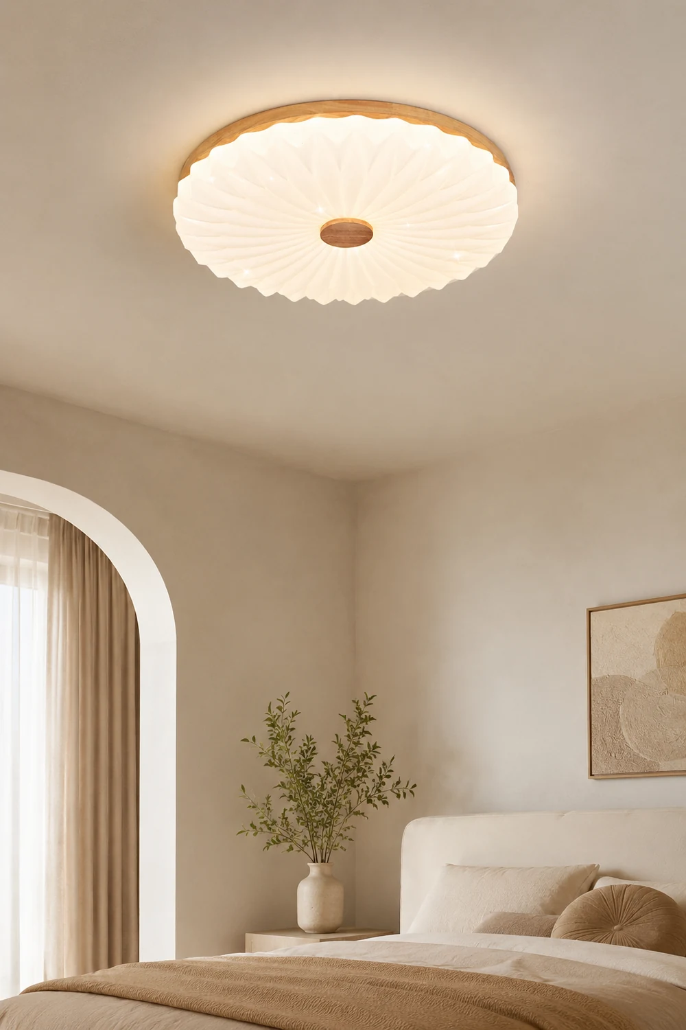 Vintage White Round LED Ceiling Light - Lumpaz