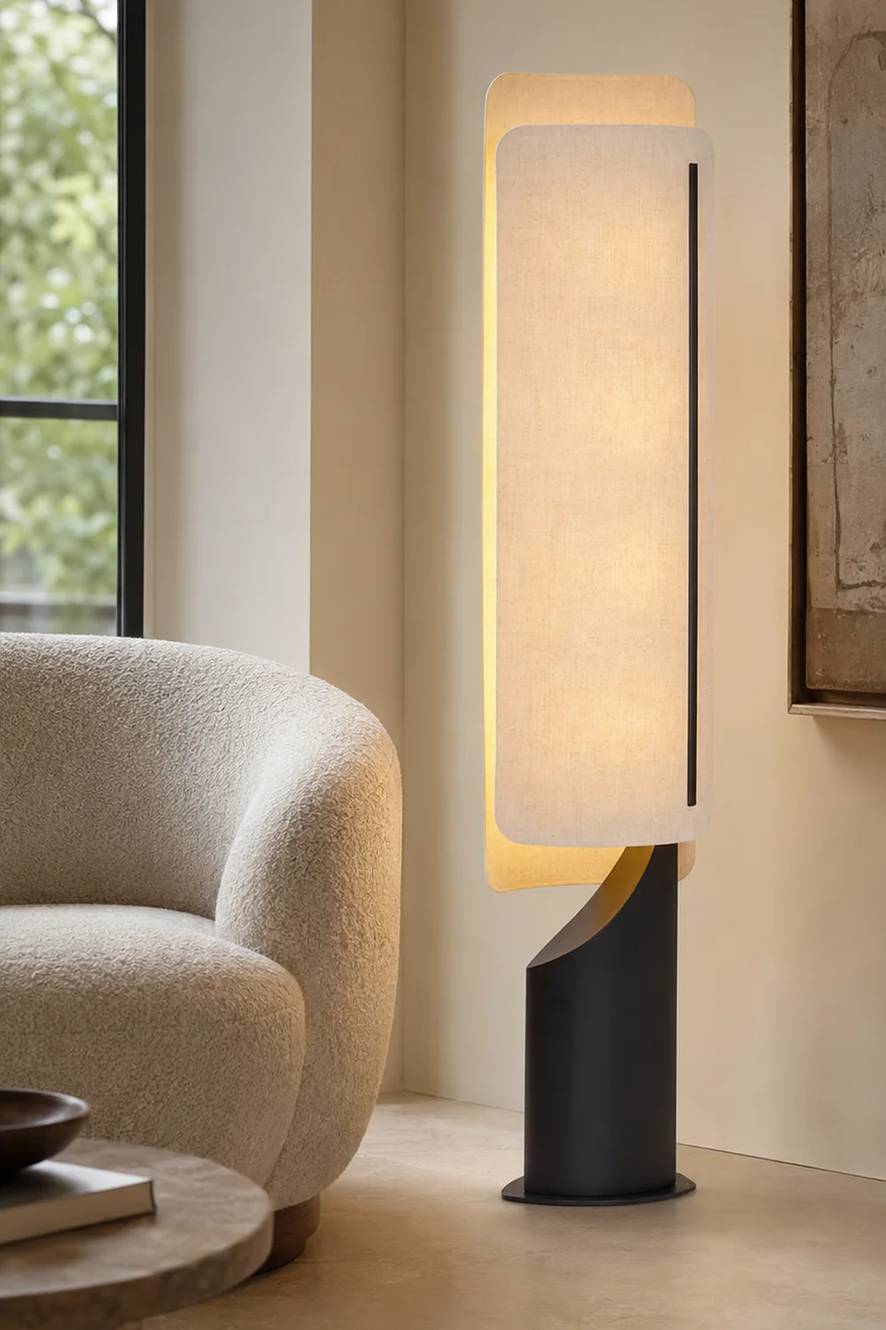 Barrier Linen Floor Lamp - Lumpaz