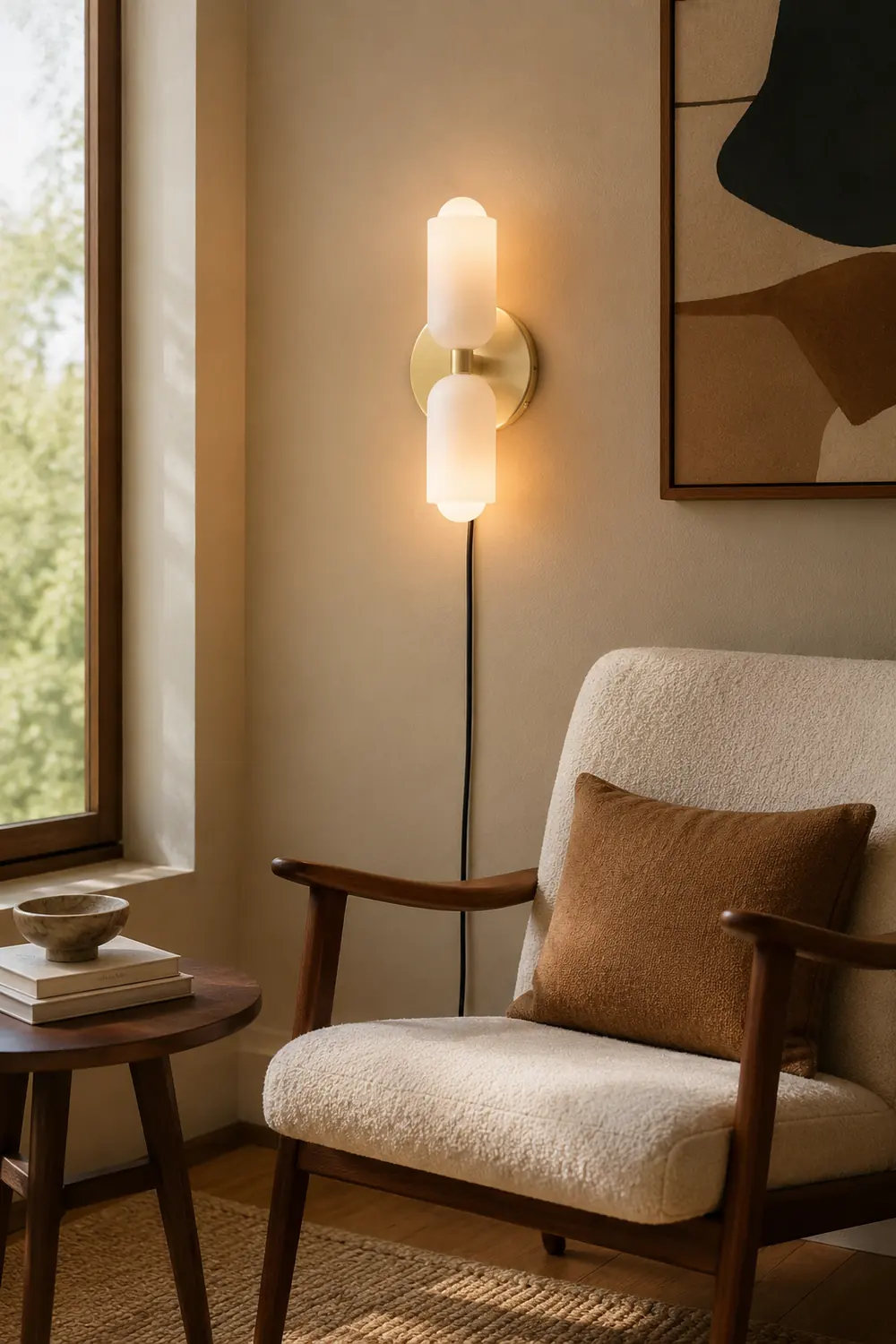 Creamy Double Head Plug-in Wall Light - Lumpaz
