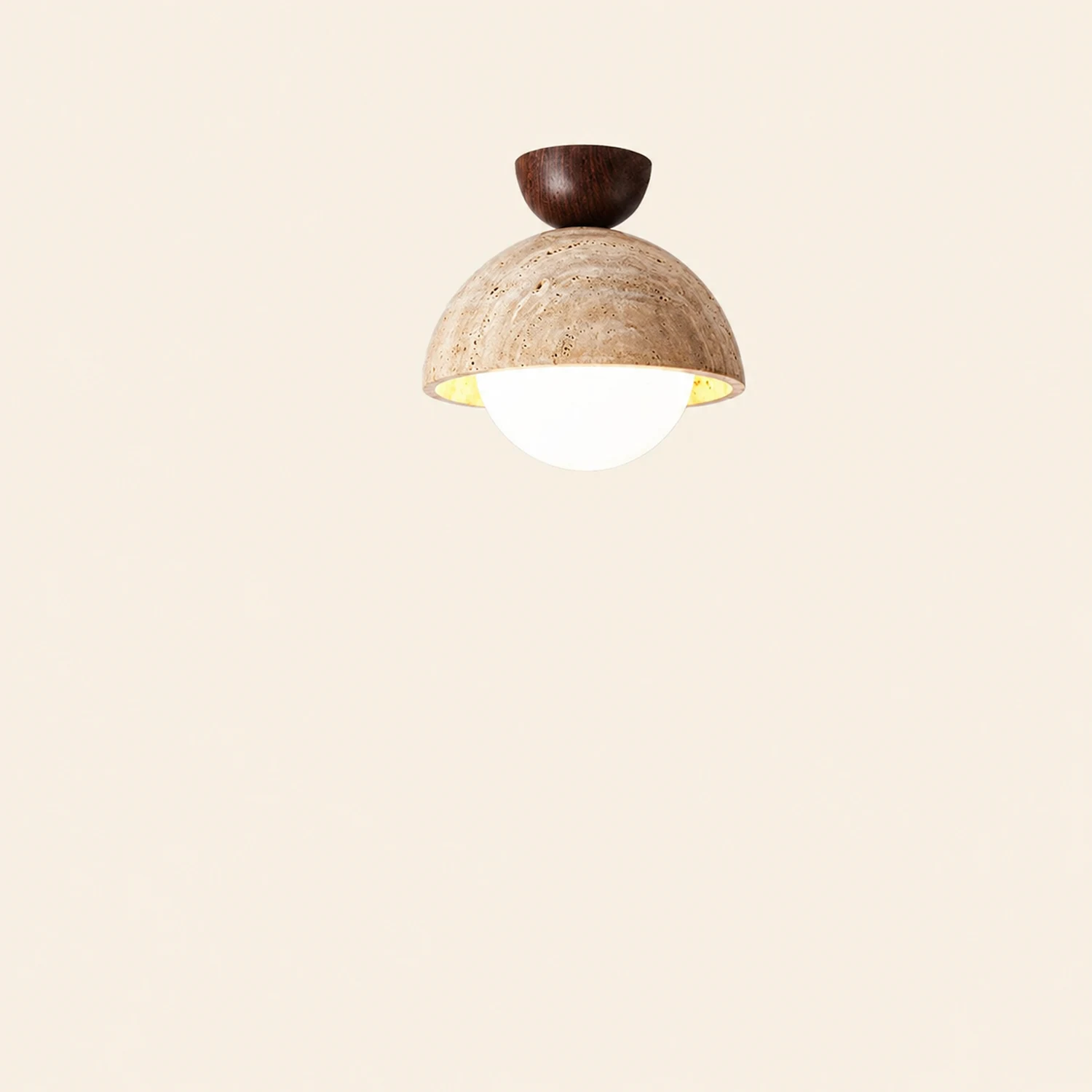 Retro Stone Industrial Yellow Ceiling Light - Lumpaz